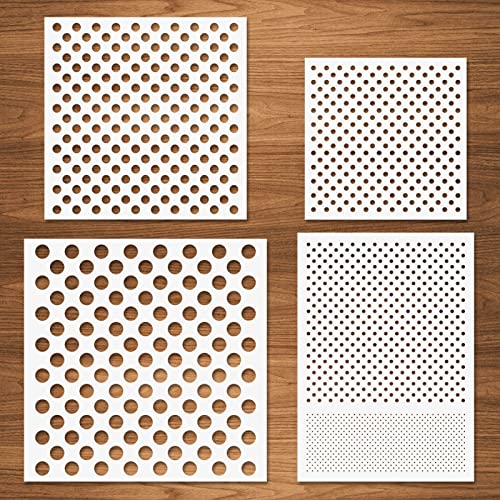 Dots Stencils, 4 Pcs Polka Dot Stencils Repeating Circle Pattern