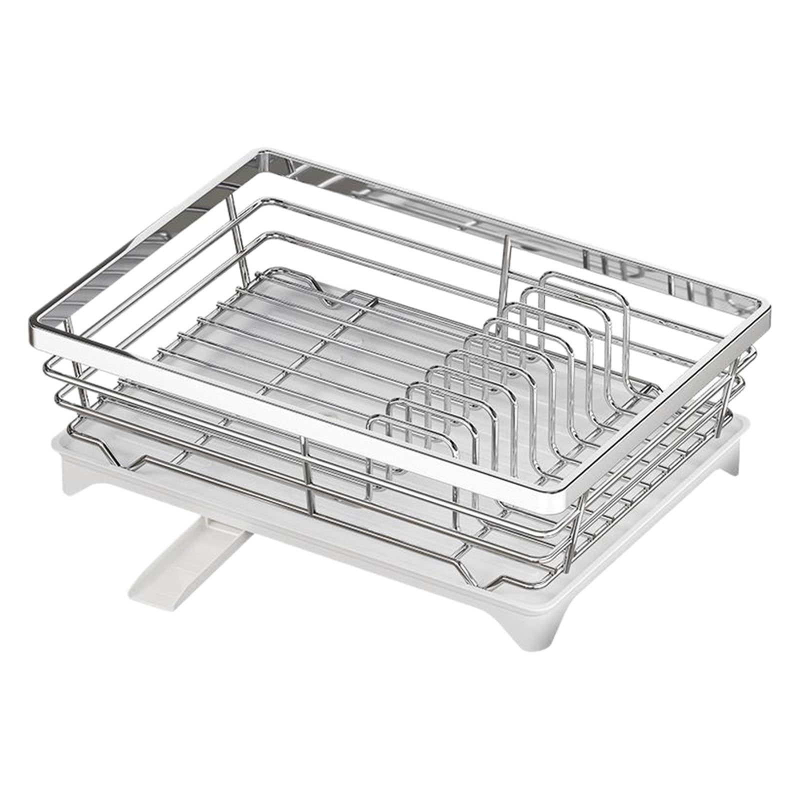 Genérico Escurridor de Platos, escurridor de Platos de Acero Inoxidable 304, Resistente a la corrosión, escurridor de Platos de Cocina con Bandeja de Drenaje giratoria d