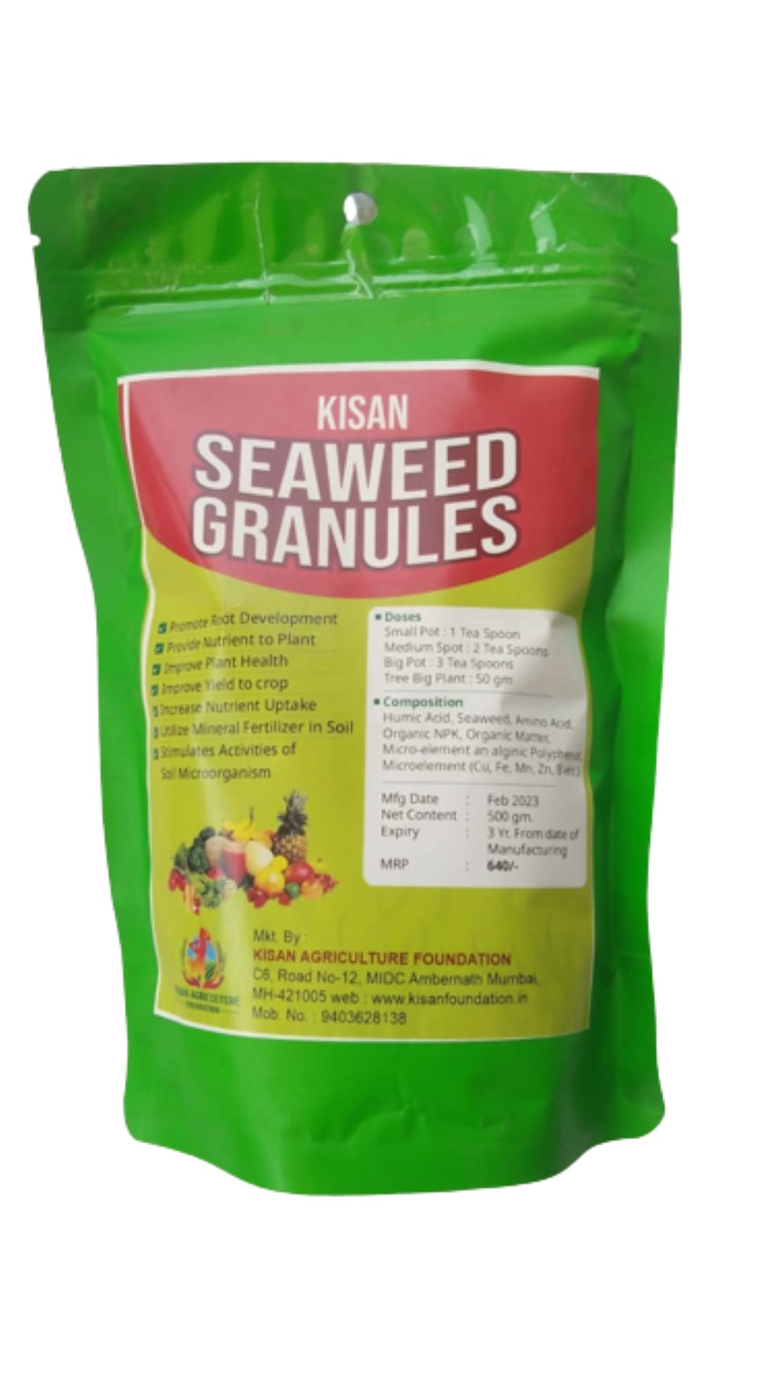Seaweed Organic Granul Boll (1 kg) | Fertilizer For Plant, Home Garden, Growth Enhancer, Soil Conditioner, Improve Root System-image-1