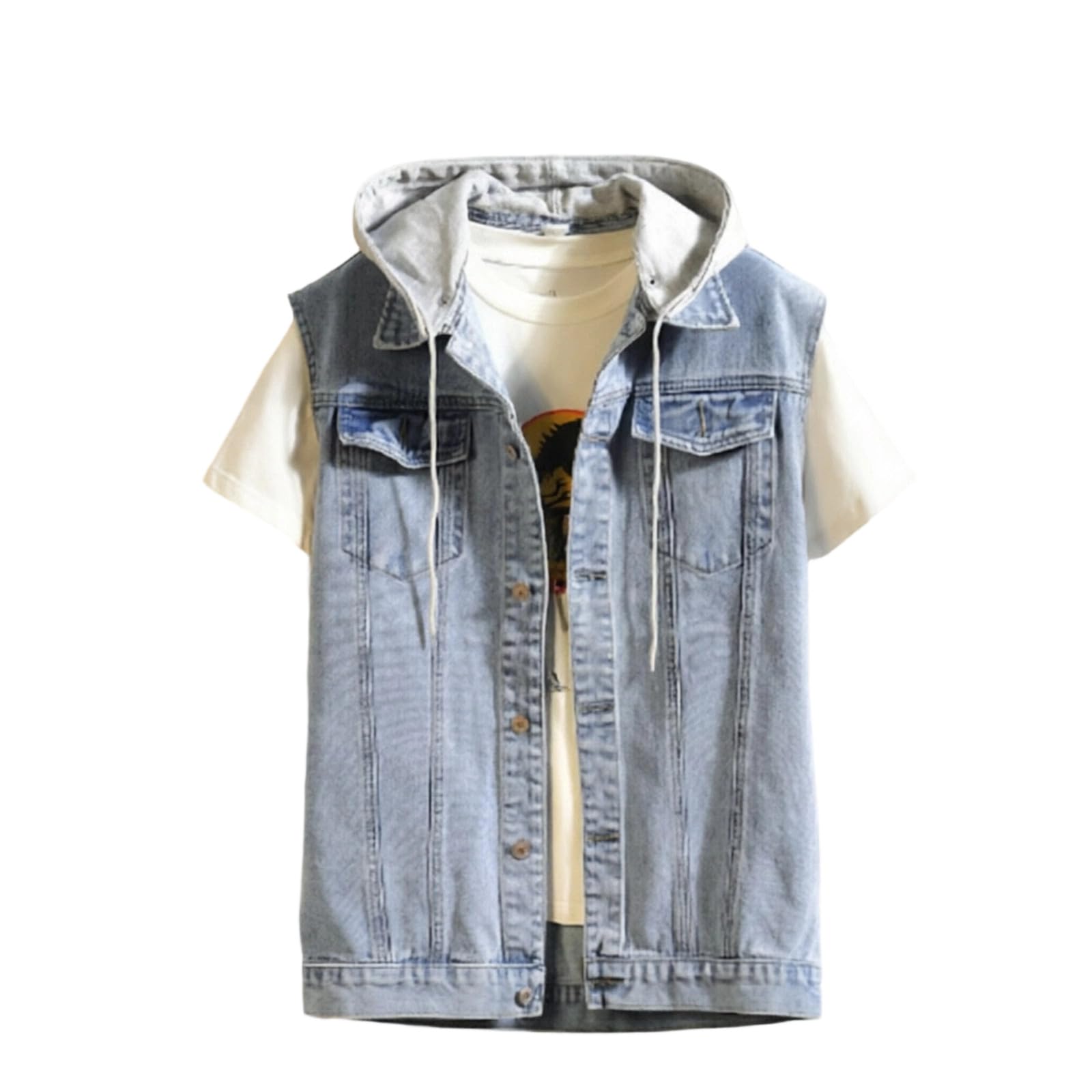 Veste d'extérieur en denim vintage déchiré style décontracté