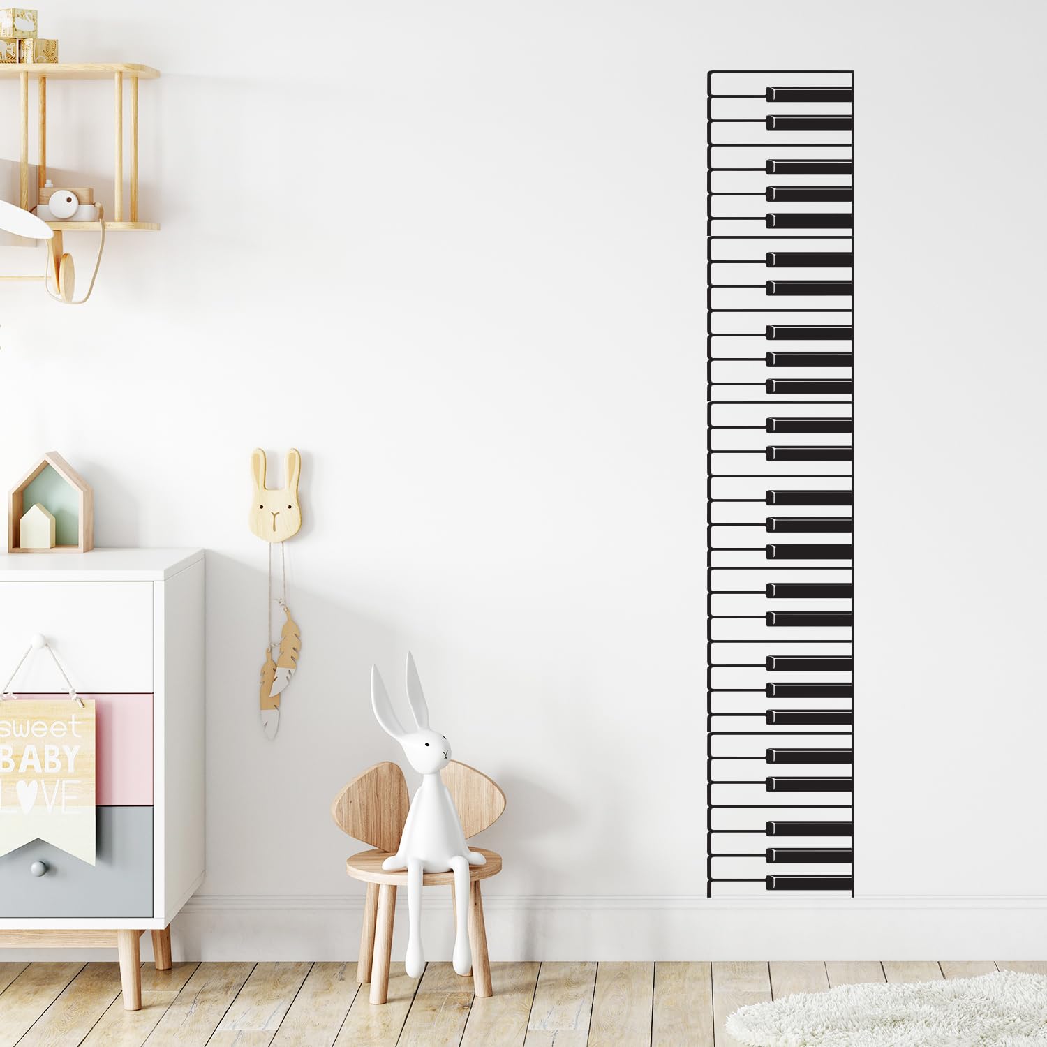 Piano Keys Vinyl Wall Decal - 44" X 8" Black Music Decal For Indoor & Outdoor Decor | Removable Sticker - View #2