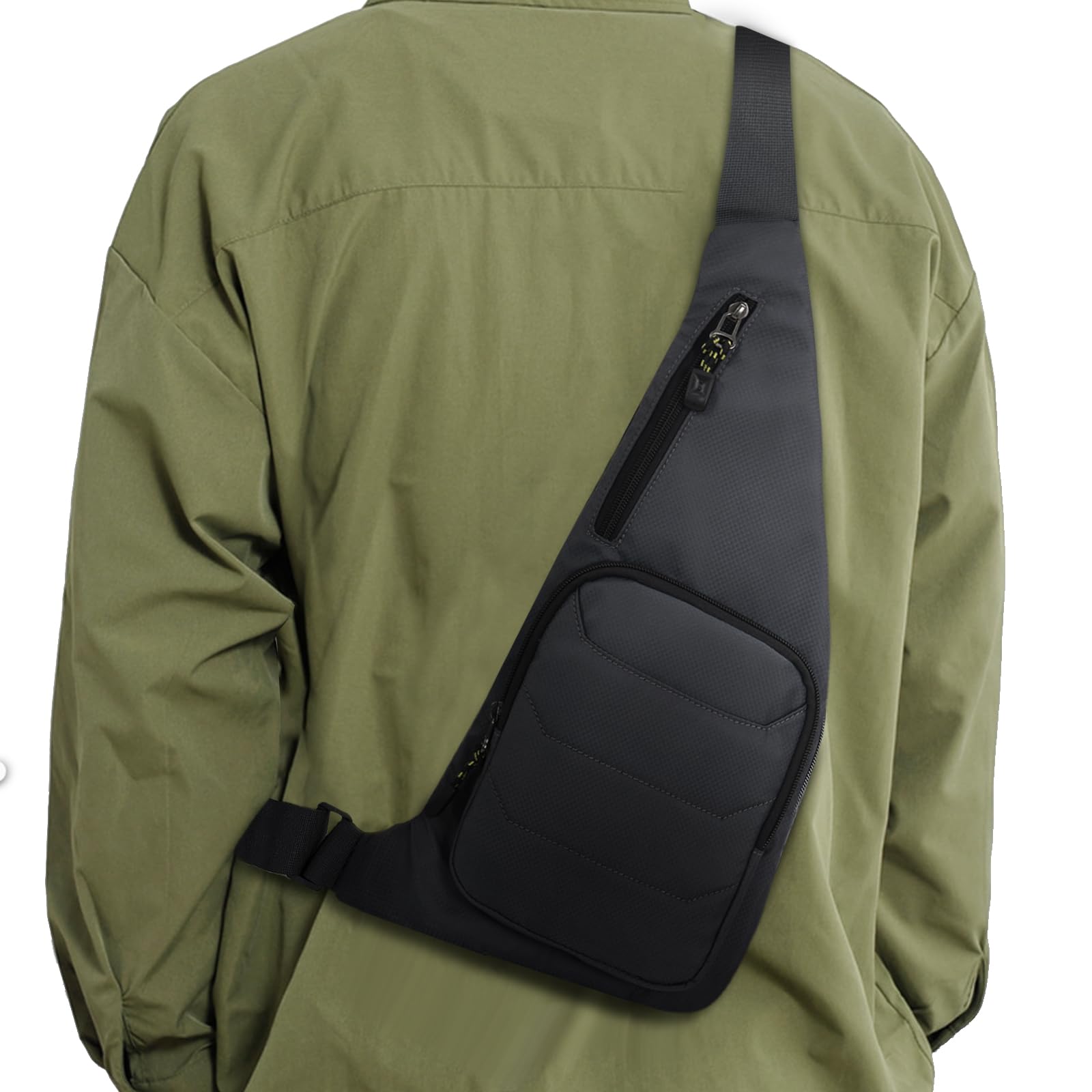 Peicees Small Sling Bag for Men Women Crossbody Shoulder Backpack One Strap Chest Bag for Travel Hiking Camping Outdoor Grey