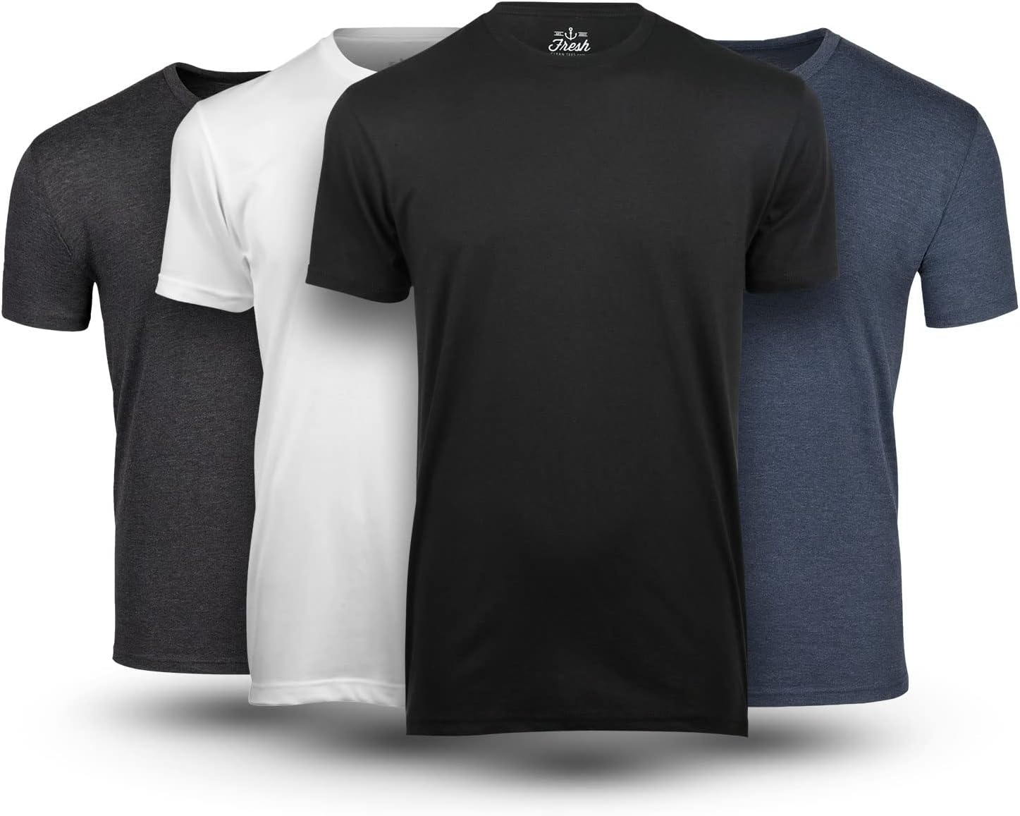 Men's Crew Neck T-Shirts – Short Sleeve, Fitted Style, Soft Cotton-Poly Blend, Tag-Free Comfort
