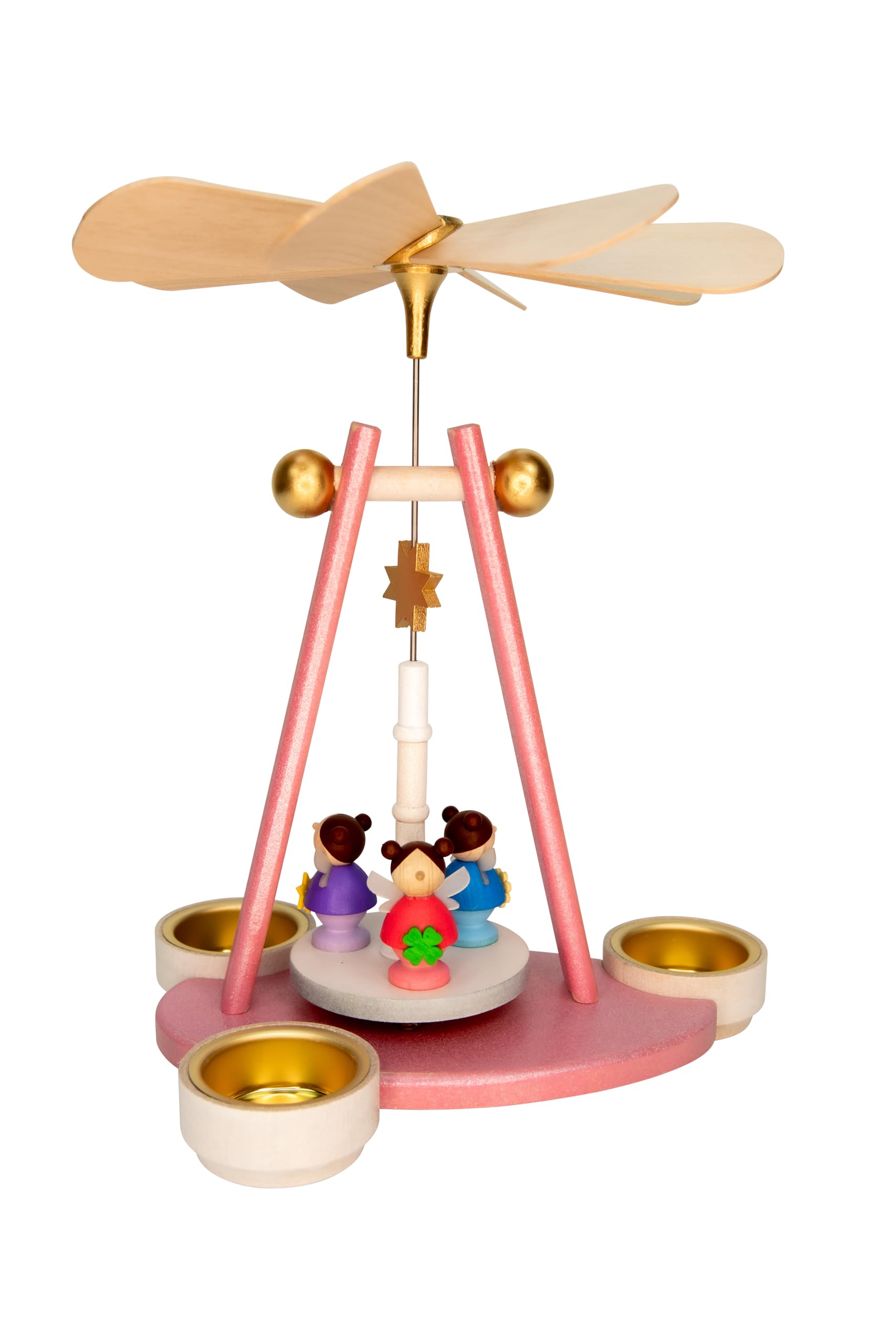 Pyramide de table Monde des fées, une pièce d'artisanat scintillante en bois de 26 cm