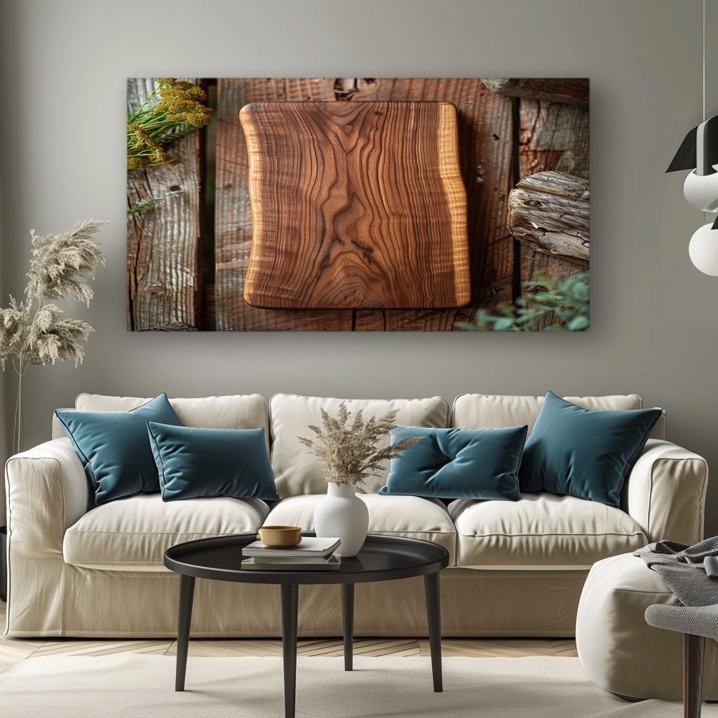 MKBKLI Wall Canvas for Living Room Wood Grain Pattern Modern Abstract Canvas Print, Decorative Artwork for Bedroom, Dining Room and Home Decor 60x120cm