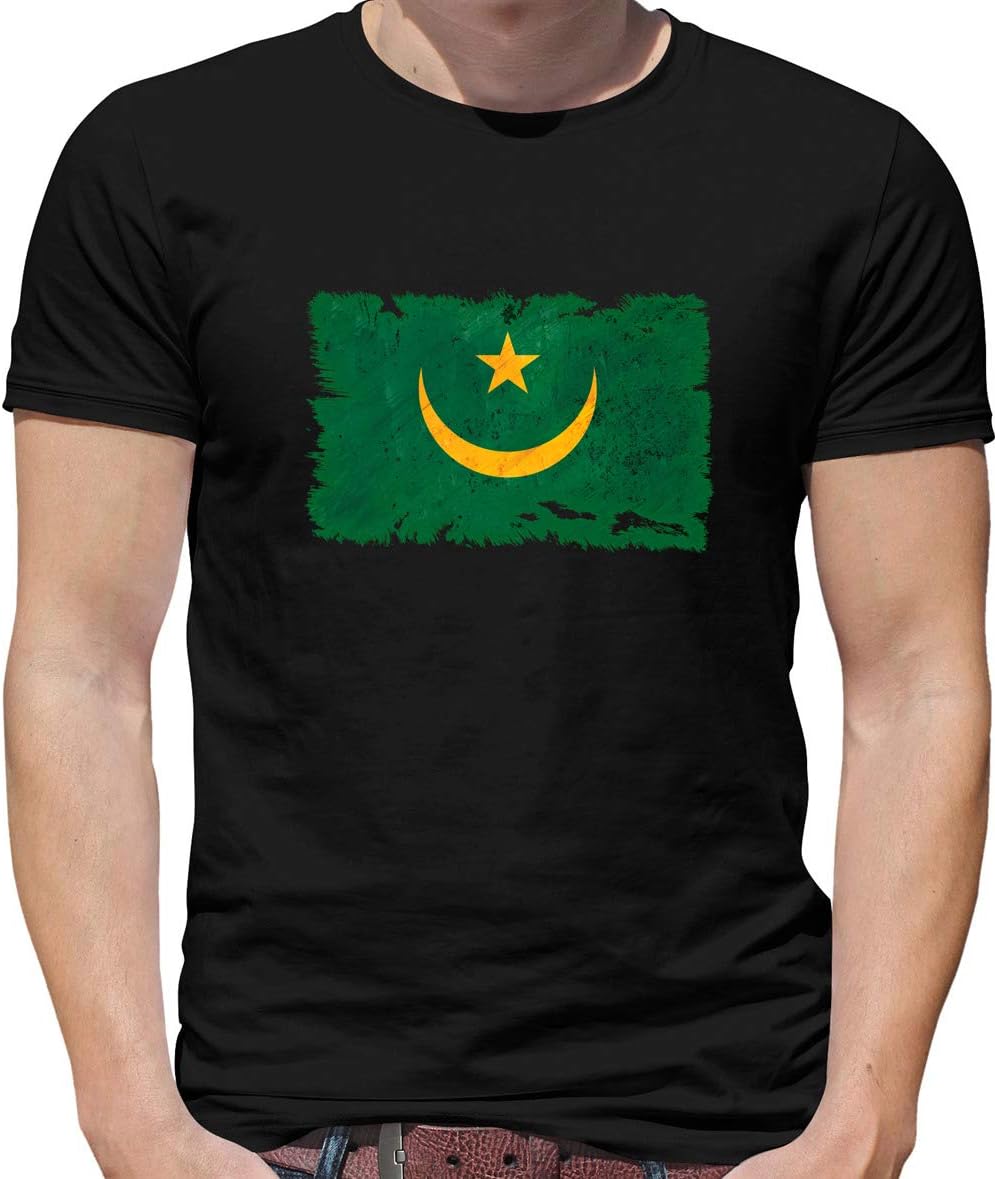 Mauritania Grunge Style Flag - Mens Premium Cotton T-Shirt