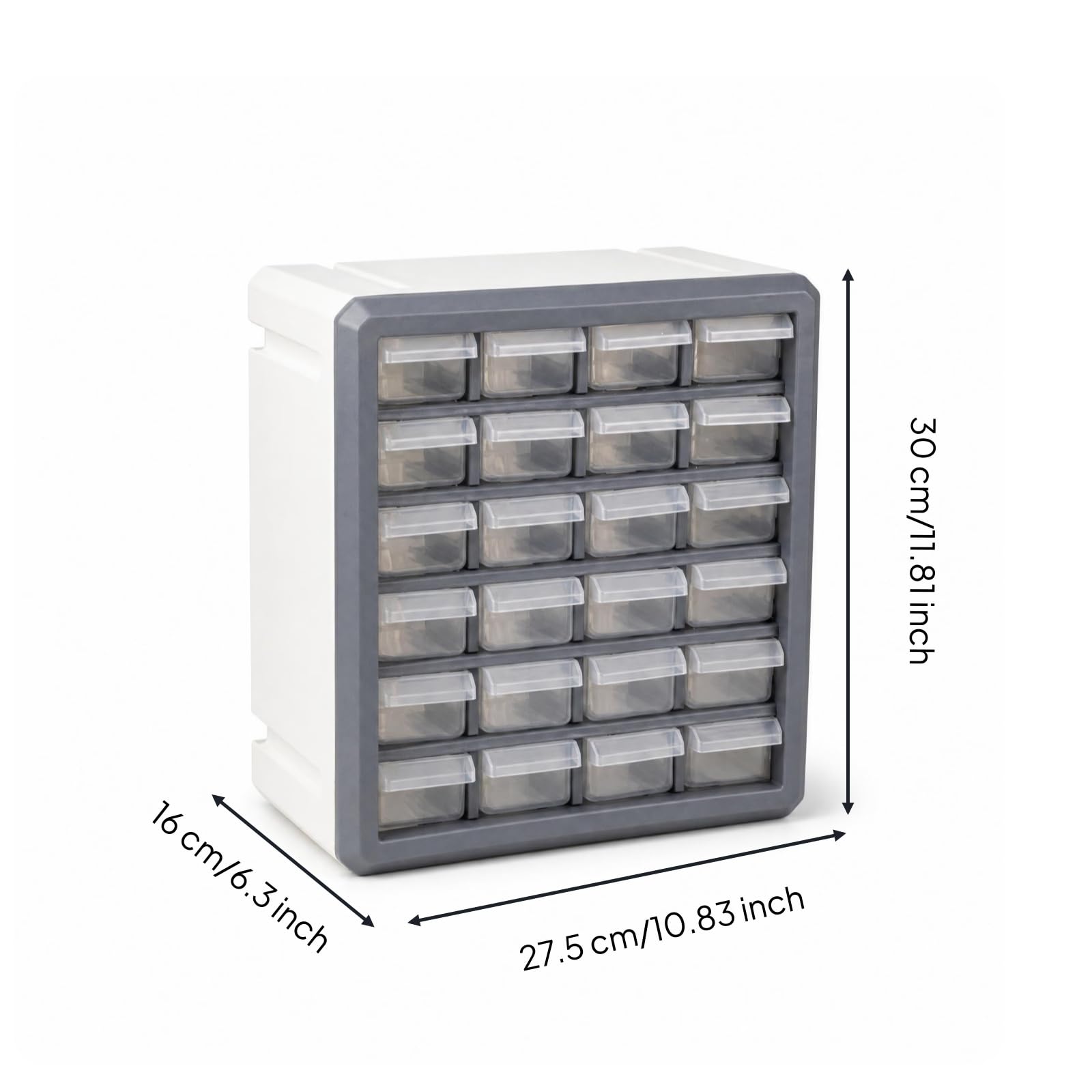 Ahorra Espacio Rectangular Organizador, Blanco, Caja De Almacenamiento De Escritorio Con 24 Cajones