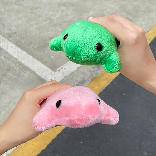 Miniatura 8 de VYUSIT Peluche de rana de frijol bebé, peluche de tamaño hecho a mano, animales de peluche con peso suave para liberar el estrés, esponjoso, relleno