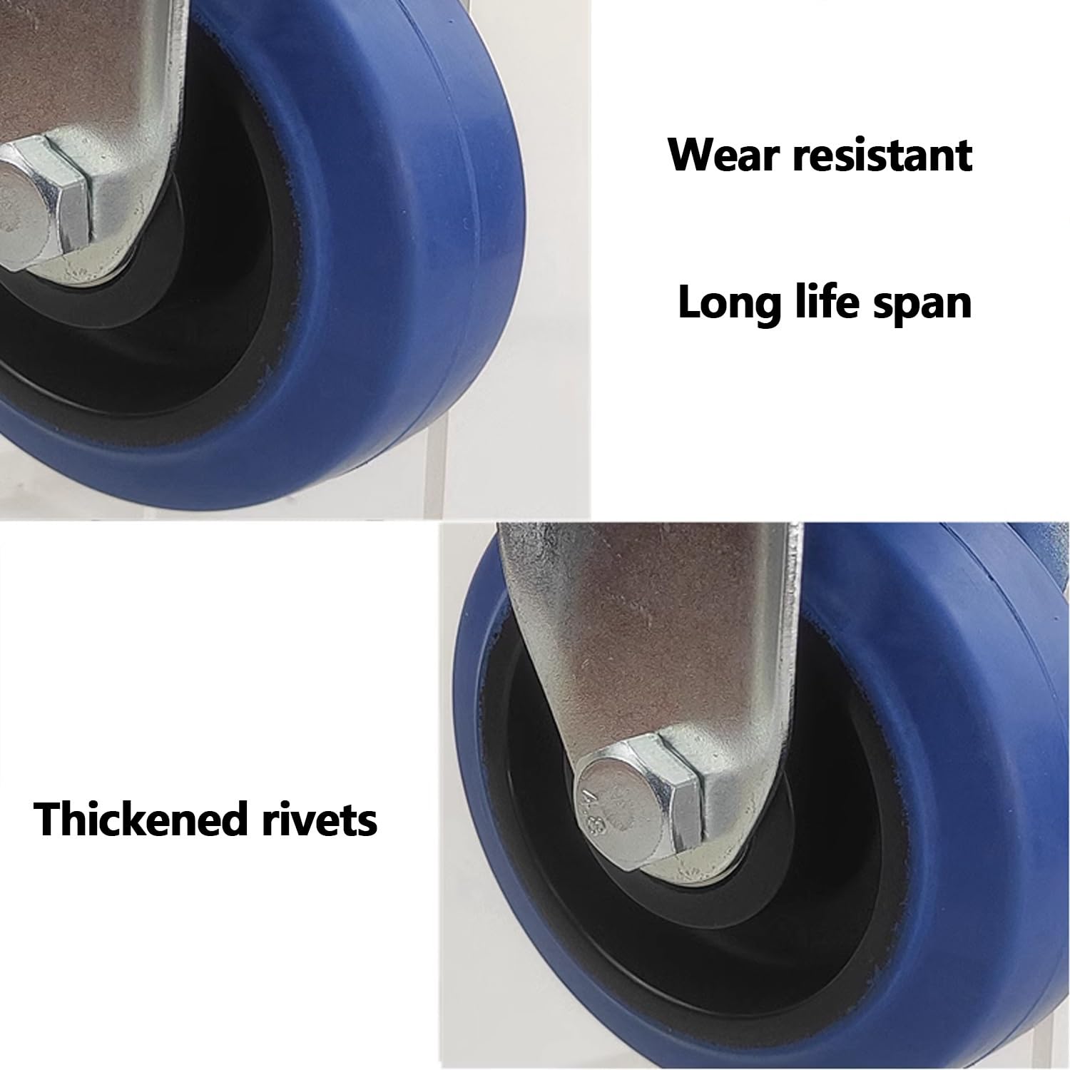 roulettes pivotantes 75/100/125mm avec Frein, Tige Filetée M12 M14 M16 roulettes pour Meubles, roulettes Caoutchouc TPR, 4 Pcs Fileté Swivel Caster Wheel(3inch,M12*30)