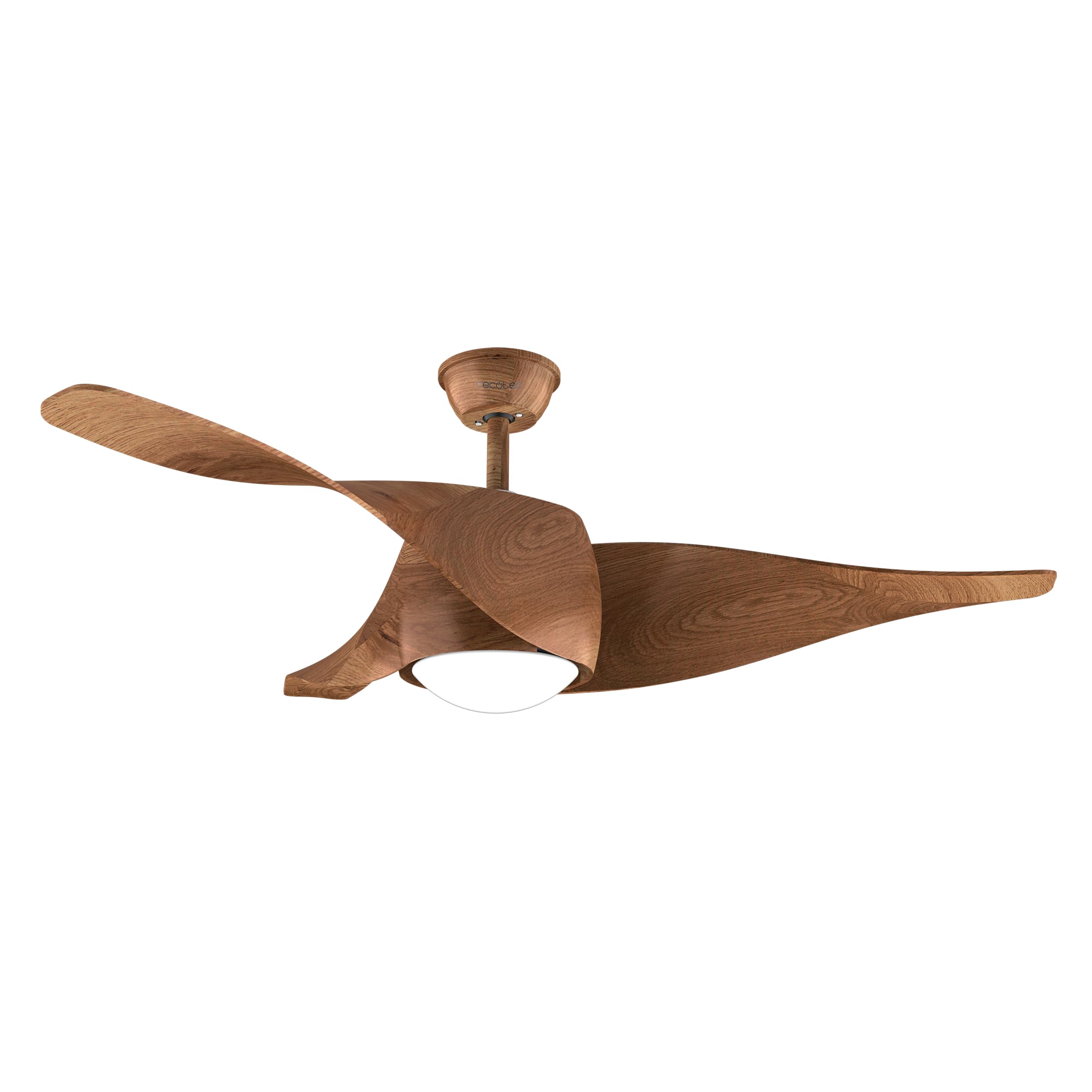 Cecotec Ventilatore da Soffitto con Luce EnergySilence Aero 5290 BlackWood. Motore DC 40W, 3 pale 132cm, Lampada a LED 18W, 3 tonalità, Telecomando, Timer, 6 velocità, Estate/Inverno, Design elegante