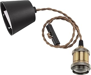 DiCUNO １灯用ペンダントソケット 裸電球 E26口金 引掛シーリング用 シャンパンゴールド 電球ソケット 天井照明 吊り下げ コード付き 80cm調節可 レトロ アンティーク おしゃれ 1個入 （電球なし）