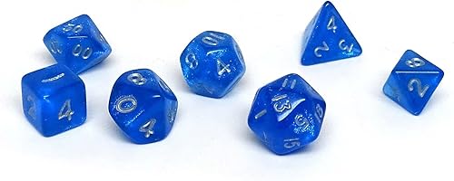 Miniatura 3 de Mini colección de dados poliédricos de 0.394 pulgadas, incluye un D20, D12, D10, D8, D6, D4 y D00 (remolino negro y rojo)