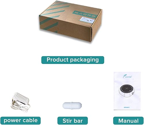 Miniatura 7 de LAB FISH Agitador magnético de laboratorio 2000PRM Mezclador magnético Agitación máxima 101.4 fl oz Capacidad de agitación Placa de agitación