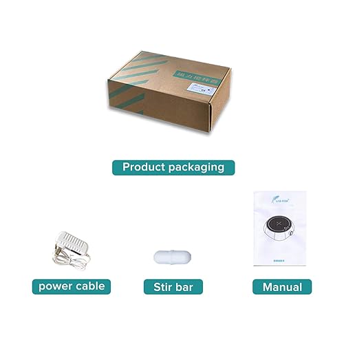 Miniatura 7 de LABFISH - Agitador magnético 200-2000PRM, mezclador magnético, capacidad máxima de 101.4 fl oz, placa de agitación con barra de agitación, huevo