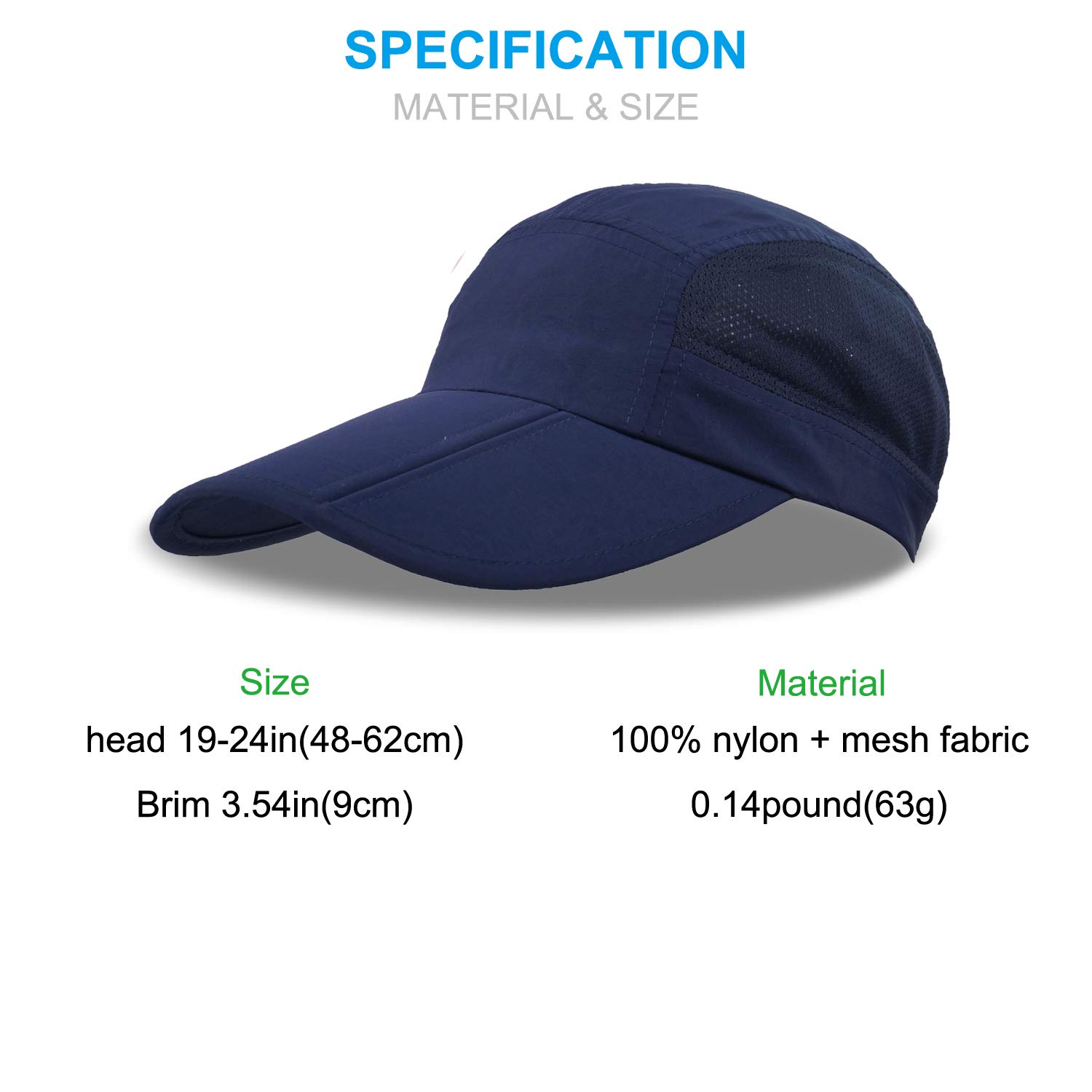 Boundless Voyage Casquette Baseball Pliable Maille - Chapeau Sport Unisexe Plein Air Randonnée
