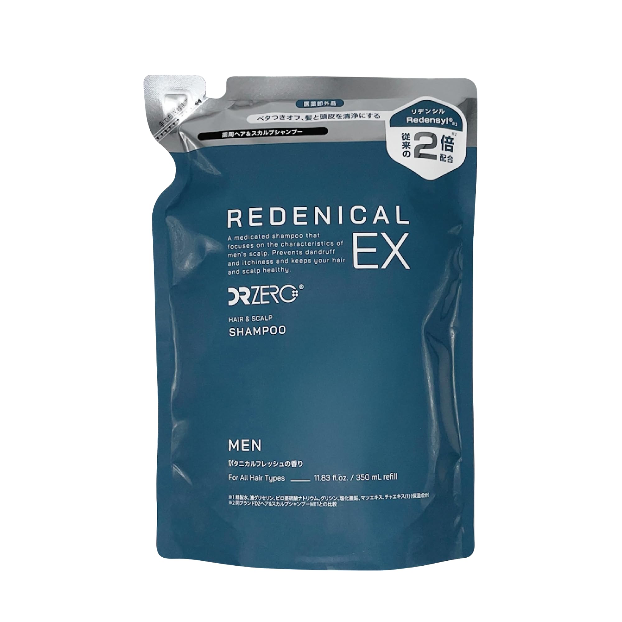 【Over-the-counter drug】DRZERO (Doctor Zero) Ridenical EX Medicated Hair & Scalp Shampoo MEN Refill/For Men 350mL Made in Japan Shampoo Refill 11.8 fl oz (350 ml)