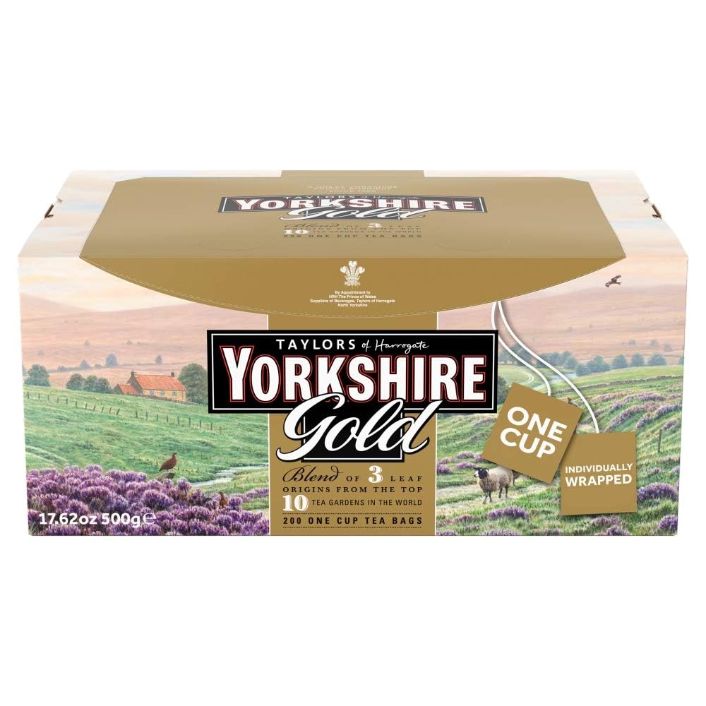 Taylors of Harrogate Yorkshire Gold Wrapped Tea Bags, 200 Count