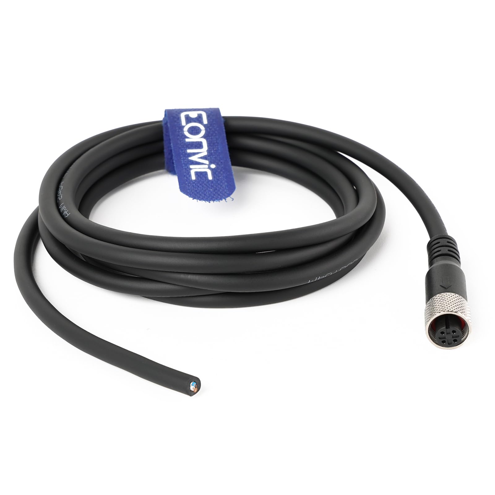 Eonvic Industrial M12 Female 4 Pin Connector Molded PVC Aviation Sensor Cable