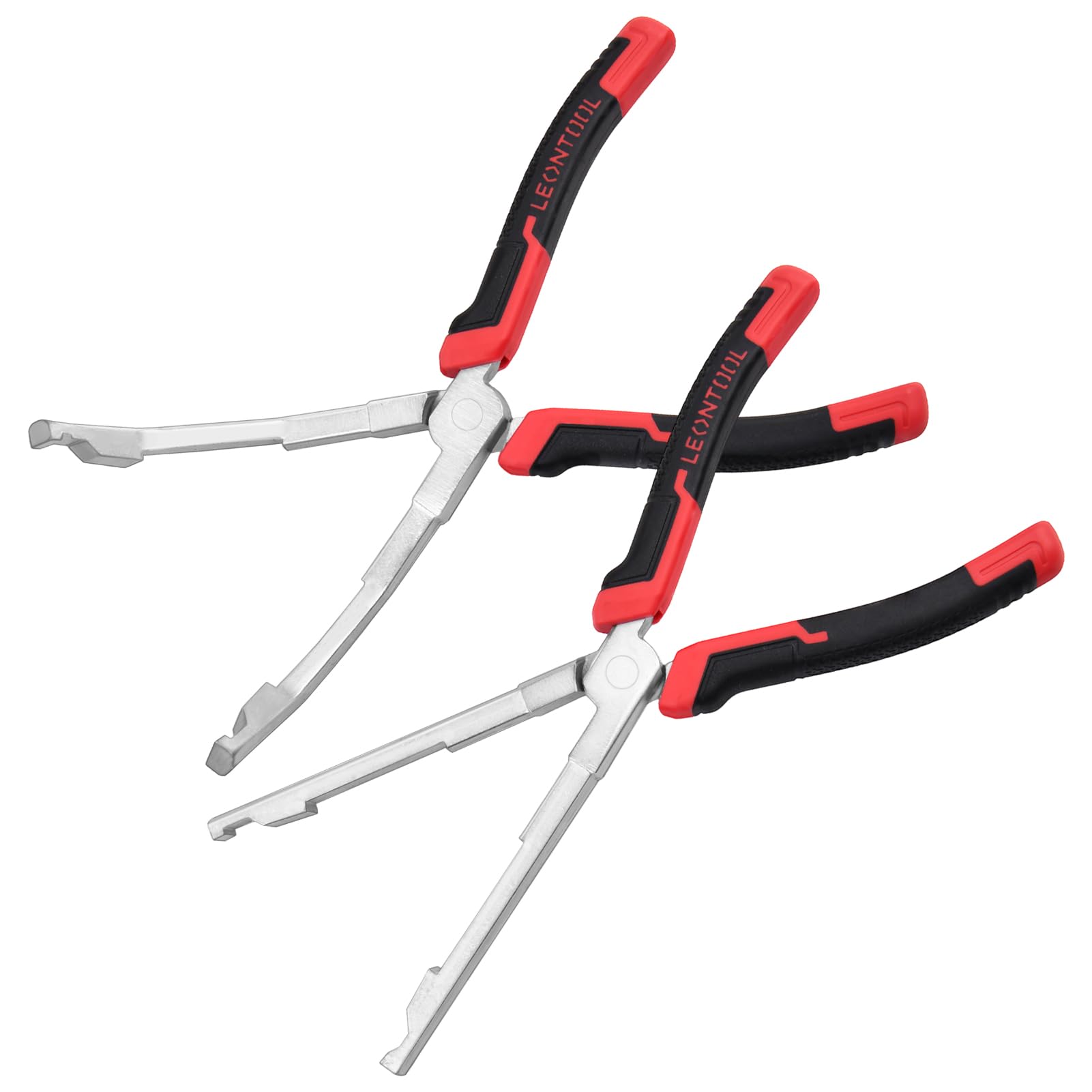 LEONTOOL 2 Pcs Glow Plug Pliers Straight Jaw and Angled Jaw Glow Plug Connector Remover Pliers Glow Plugs Socket Plier Removal Tool for Diesel Engines Repair, Auto Repair Tools with TPR Handle