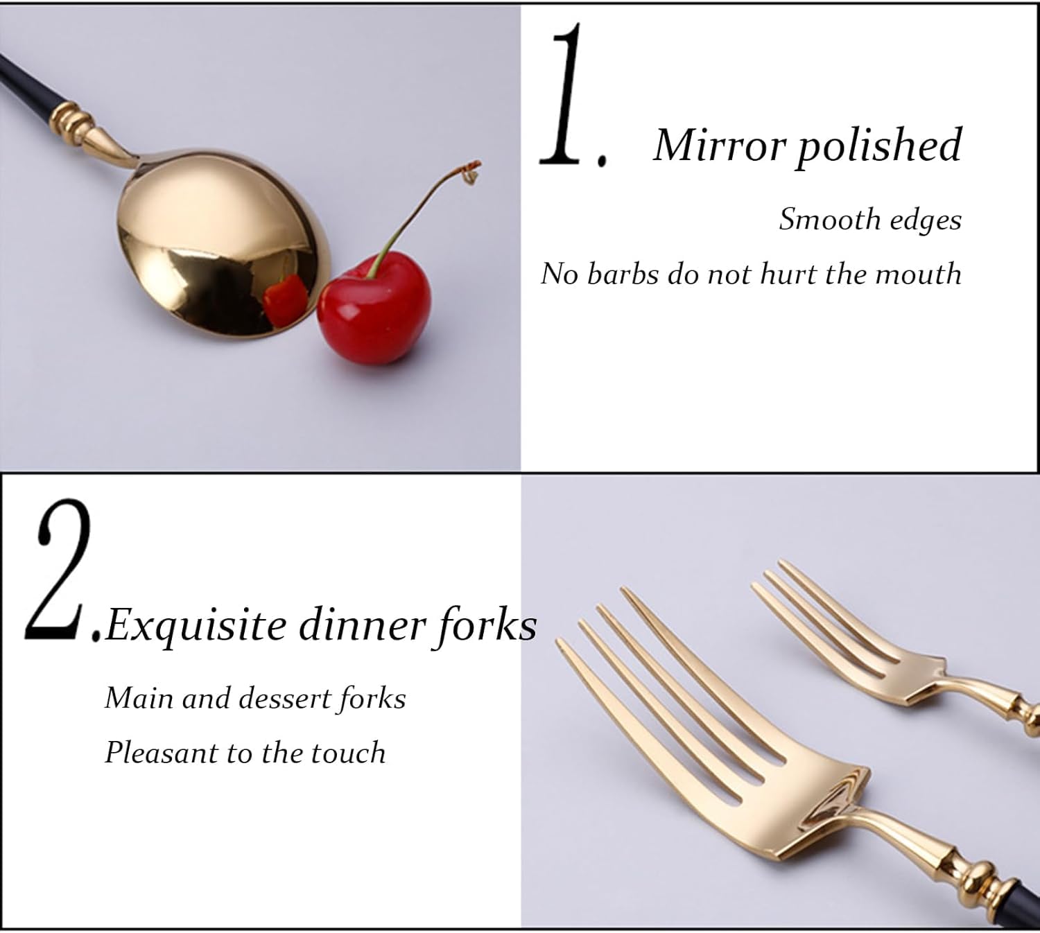 Hochwertiges Silberbesteck-Set Aus 18/10-edelstahl Für 4 Personen, Goldfarbenes Besteckset Mit Blauen Griffen, Premium-besteckset Für Küche, Blue-Gold 60 Piece Service for 10