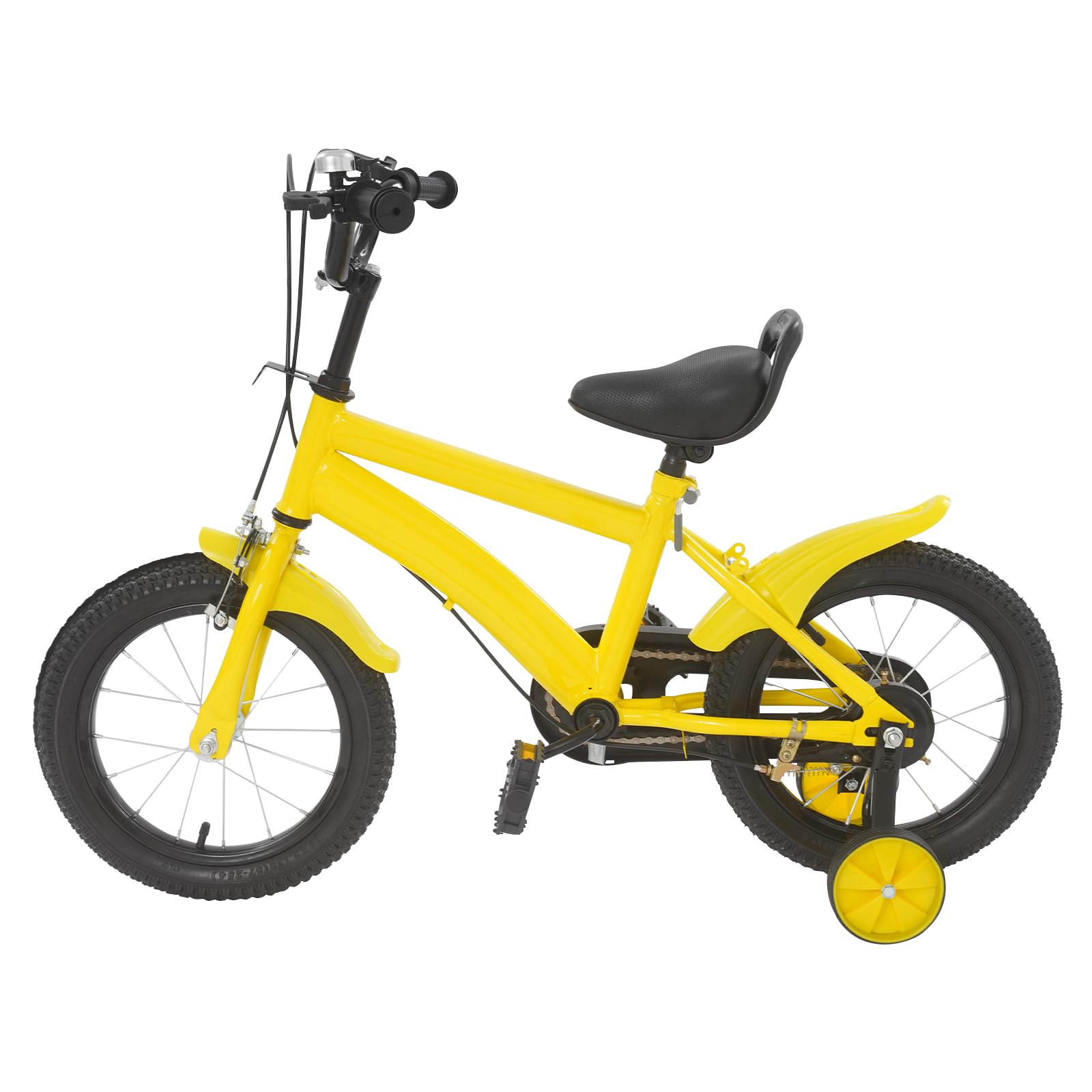 Bicicleta infantil de 14 pulgadas para niños y niñas a partir de 3 – 7 años, bicicleta mejorada para niños con ruedas estabilizadoras, bicicleta para niños, altura ajustable, bicicletas para