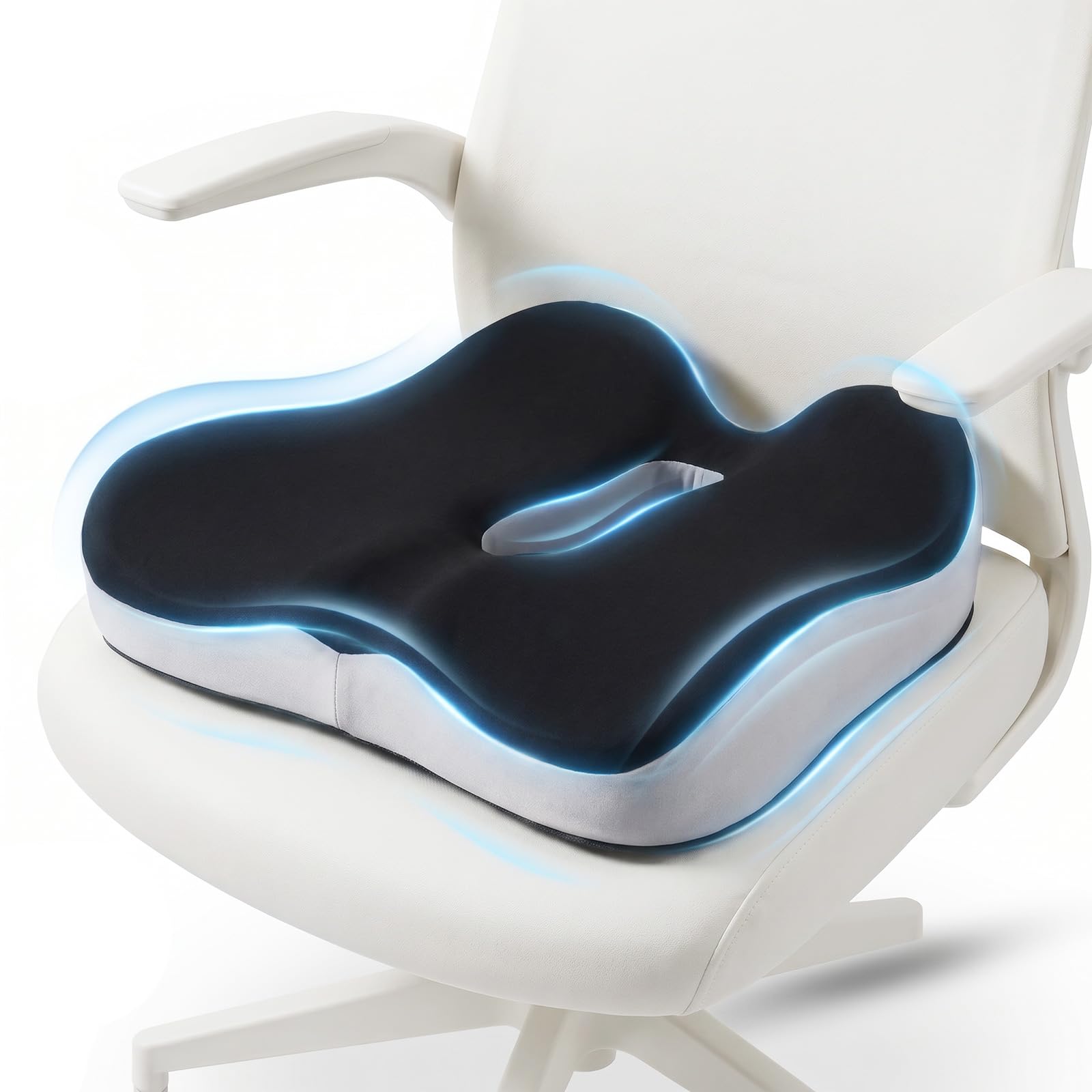 Seat Cushion Memory Foam - Hemorrhoid Donut Cushion For Coccyx, Tailbone, Piles Orthopaedic Pressure Relief Comfort Office Chair Cushion Seat Pad for Office Chair/Car Seat/Gaming Chairs/Wheelchair