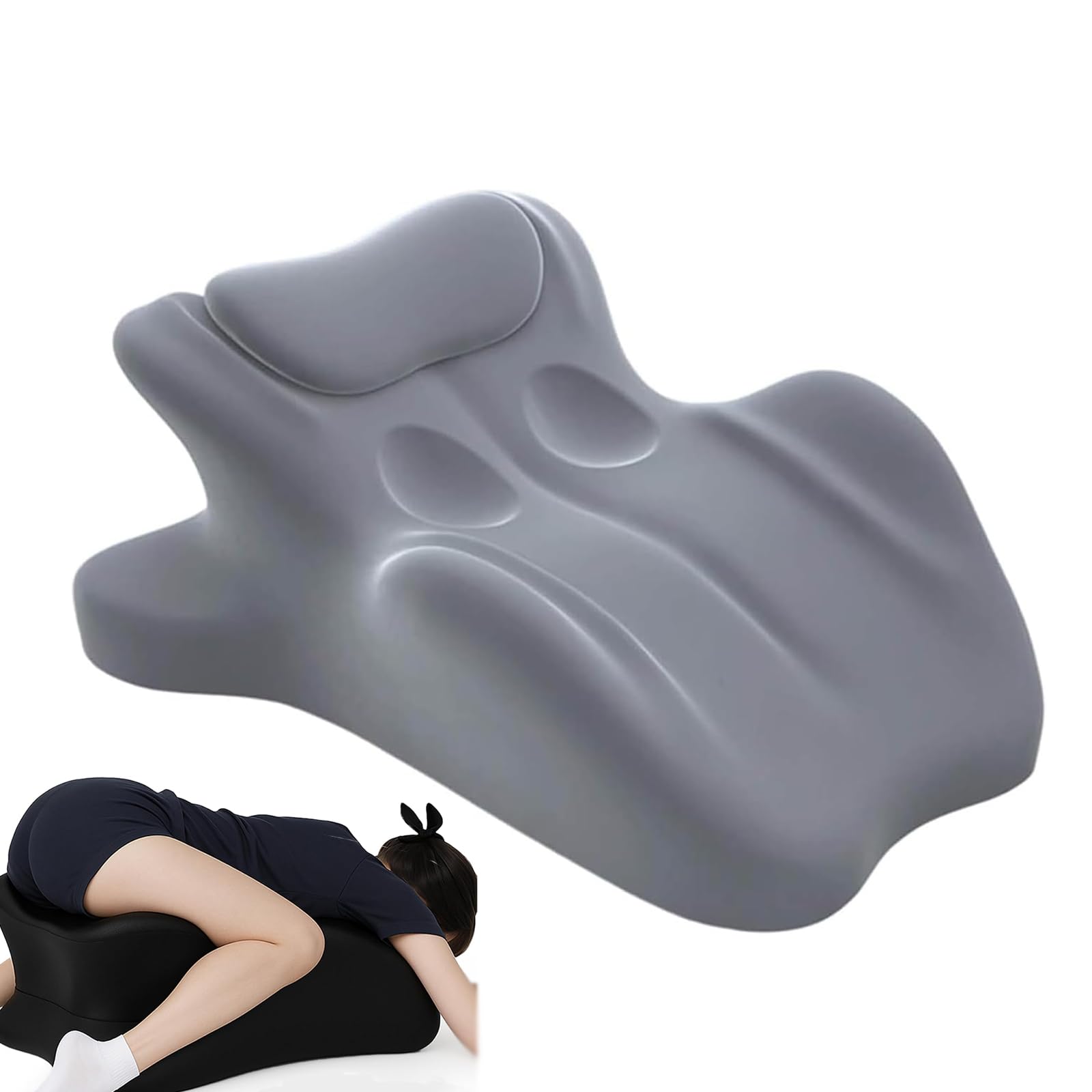GUUZETU Arcova Sweet Spot Pillow - 27° Angle Perfect Position, Chiro Monk Couples Pillow, Couples Deep Position Support Pillows, Memory Foam Wedge Cushion for Intimacy Support for All Postures (Gray)
