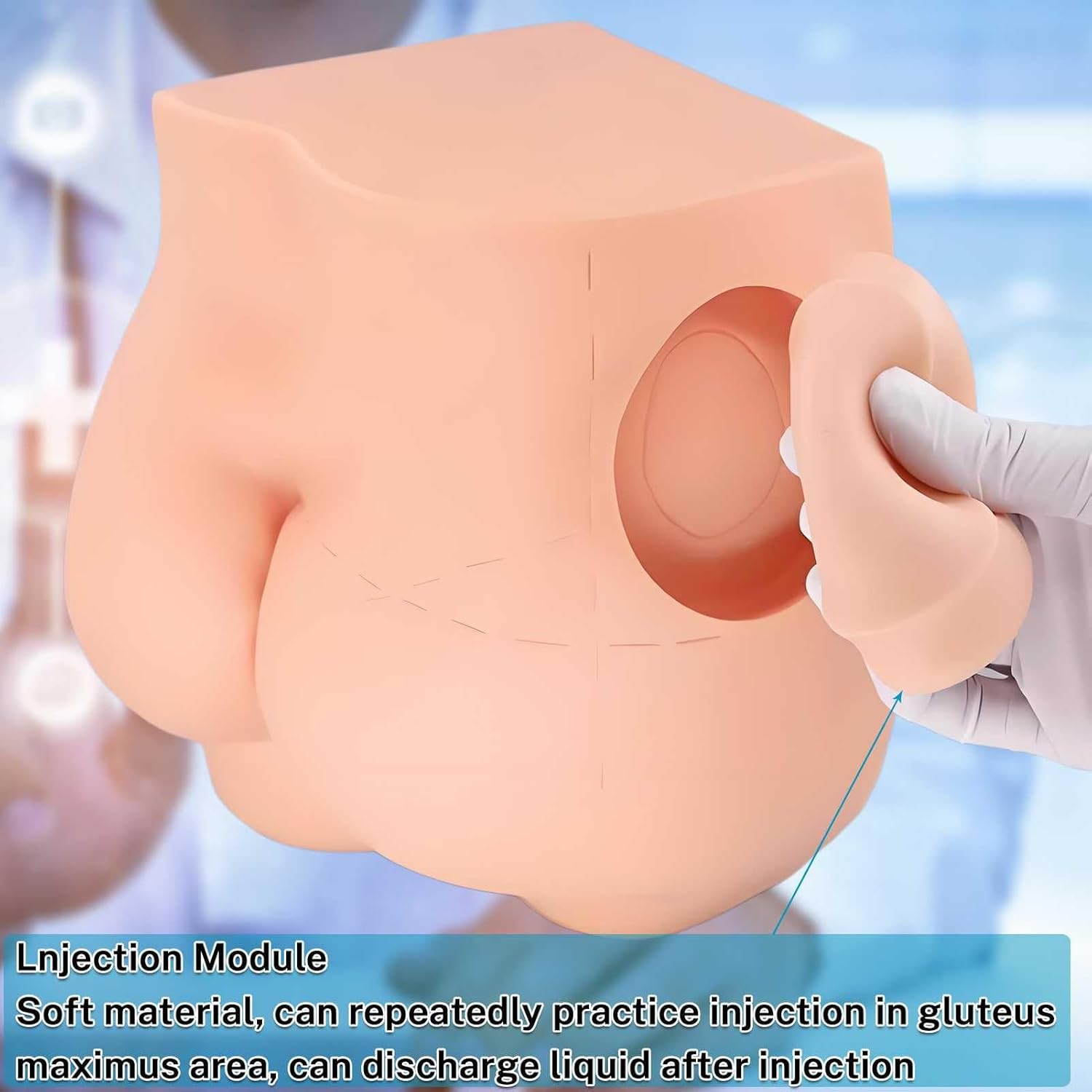 Buttock Injection Training Model with Removable Skin – Durable, Easy-to-Clean Simulator Ideal for Nursing School and Clinical Skills Practice