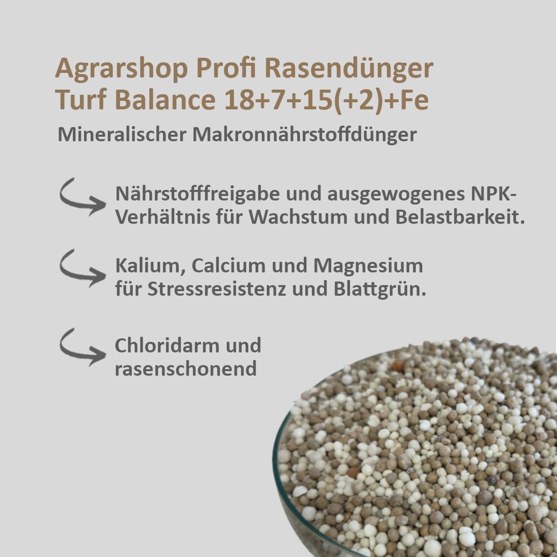Agrarshop Profi Rasendünger Turf Balance 18+7+15(+2)+Fe 20 kg