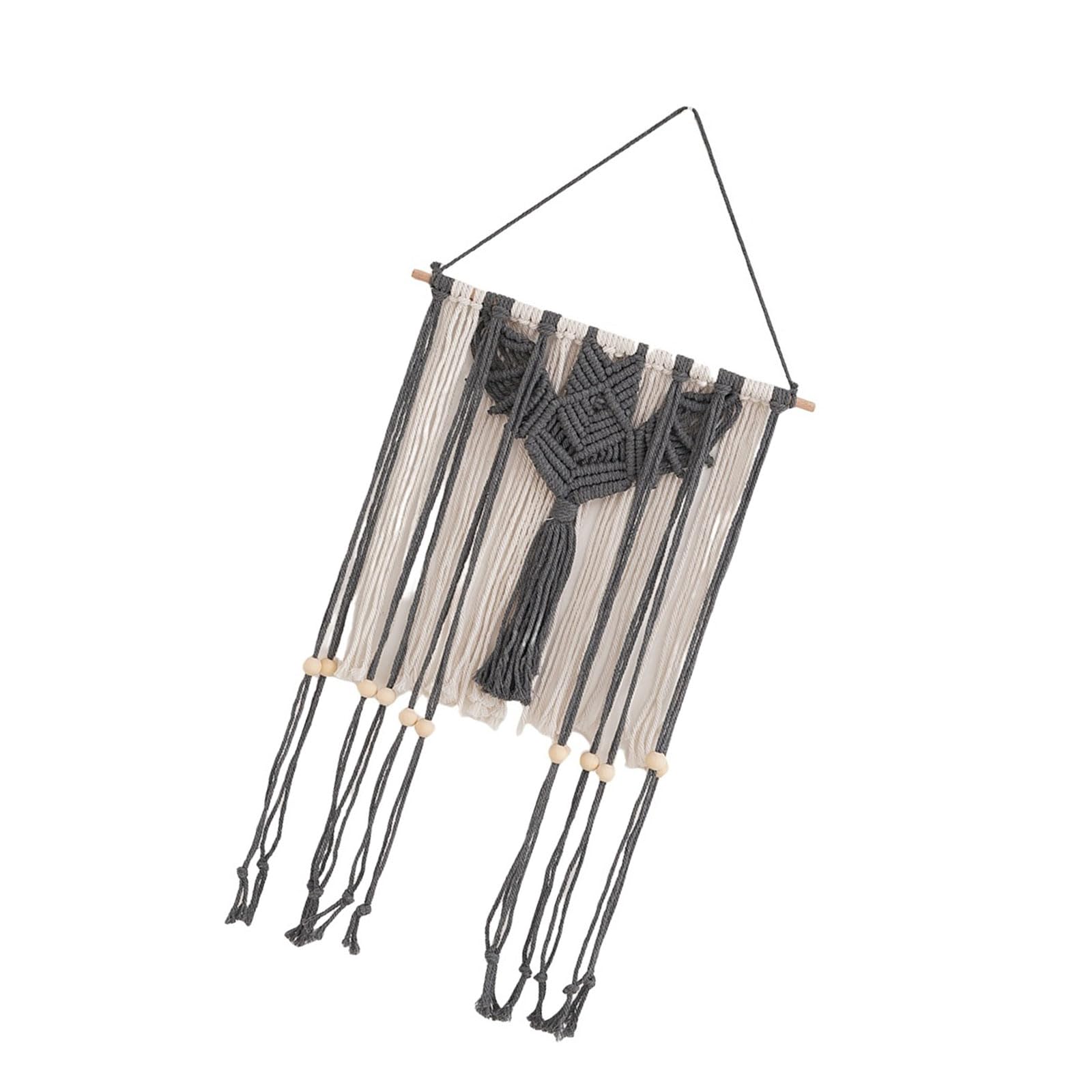 Carotoe F Handcraft Macrames Wall Hanging Photo Display Or Home Decors And Storage Cotton And Wood Beads Wall Decors Macrames Hanging