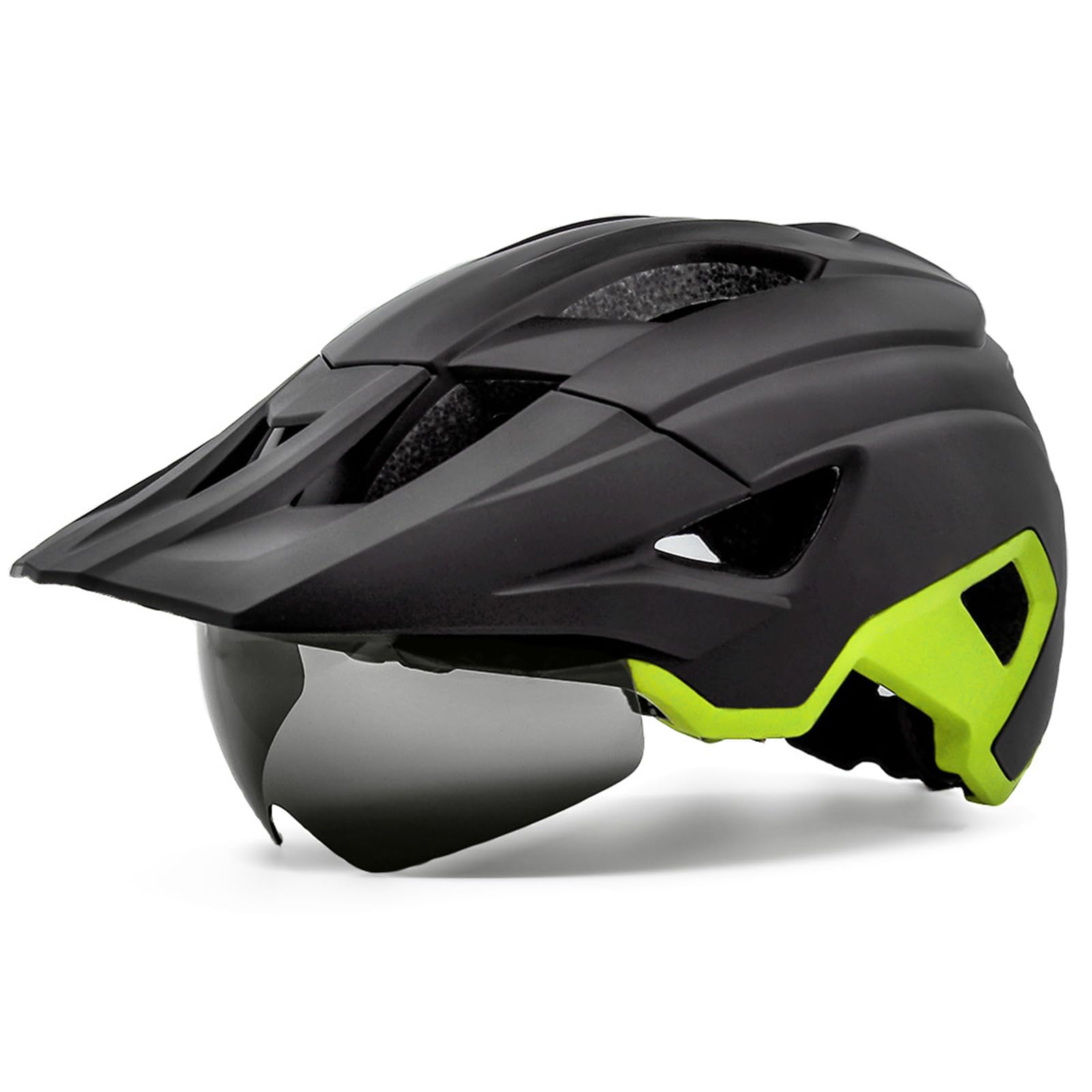 Casco da bici illuminato a LED con visiere staccabili USB ricaricabile per casco da bici per motociclisti notturni