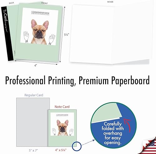 Miniatura 2 de The Best Card Company - 10 tarjetas de perro en blanco surtidas (4 x 5.12 pulgadas) - Adorables tarjetas de notas de animales en caja para todas las