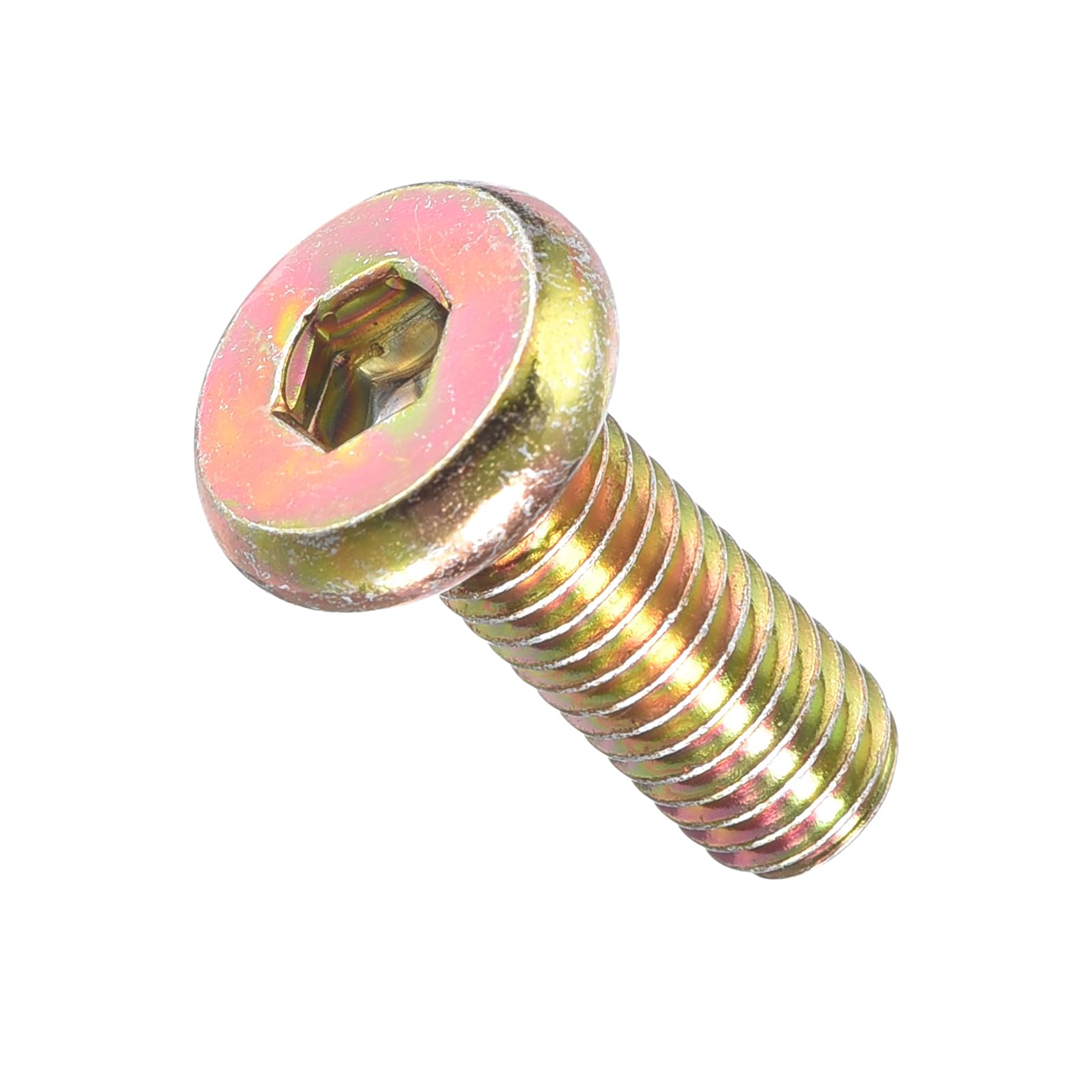 METALLIXITY Flat Head Hex Socket Cap Screws Bolts(M6-1x16) 5Pcs, Steel Hex Socket Furniture Bolts Screws - for Furniture Woodworking Project, Yellow โ image 1