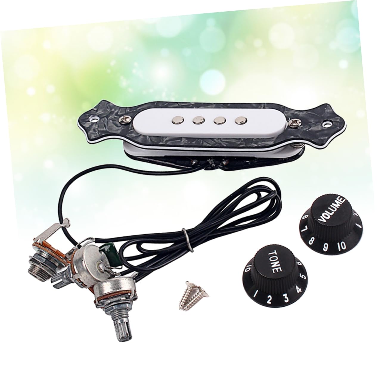 3pezzi Pickup Elettrico Per Chitarra Acustica Corde Con Controllo Di Volume e Tono Design Pre-cablato Compatibile Con Chitarre Folk e Elettriche Nero