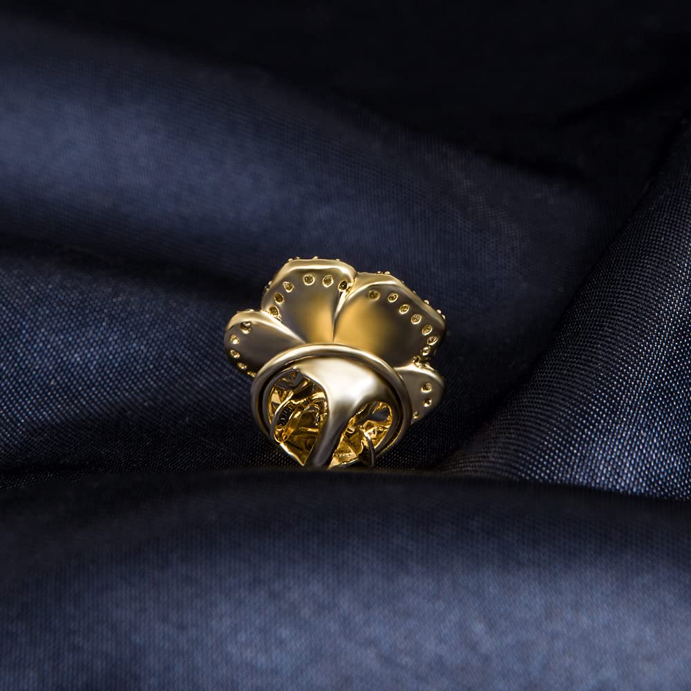 Broches para Mujer, Broche pequeño y Delicado con Forma de Flor Negra para Solapa, joyería para Aniversario o cumpleaños.