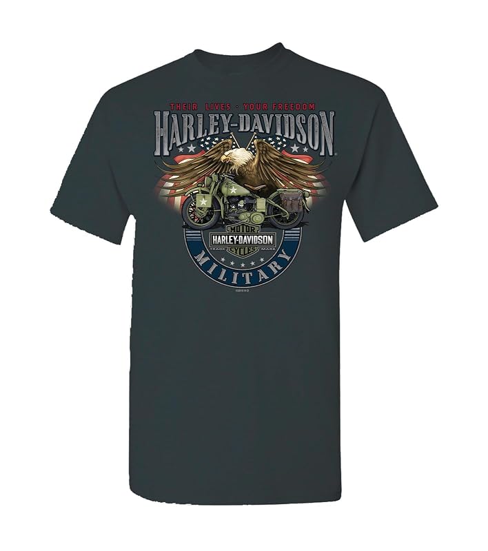 Camiseta masculina Harley-Davidson Tour of Duty Pacific com estampa gráfica, manga curta, X-Large, Smoke Grey