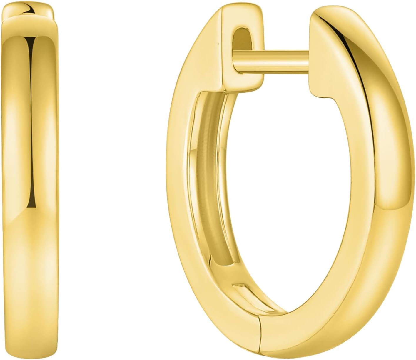 Huggie Earrings for Women,925 Sterling Silver Lightweight Round Polished Hoop Earrings