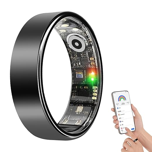 BENIO Gen 2 Smart Ring for Women & Men, Heart Rate,Fitness Tracker with Sleep，Step/Sleep/Blood Oxygen/Heart Rate Tracker, 5ATM Waterproof for iOS and Android,No Subscription