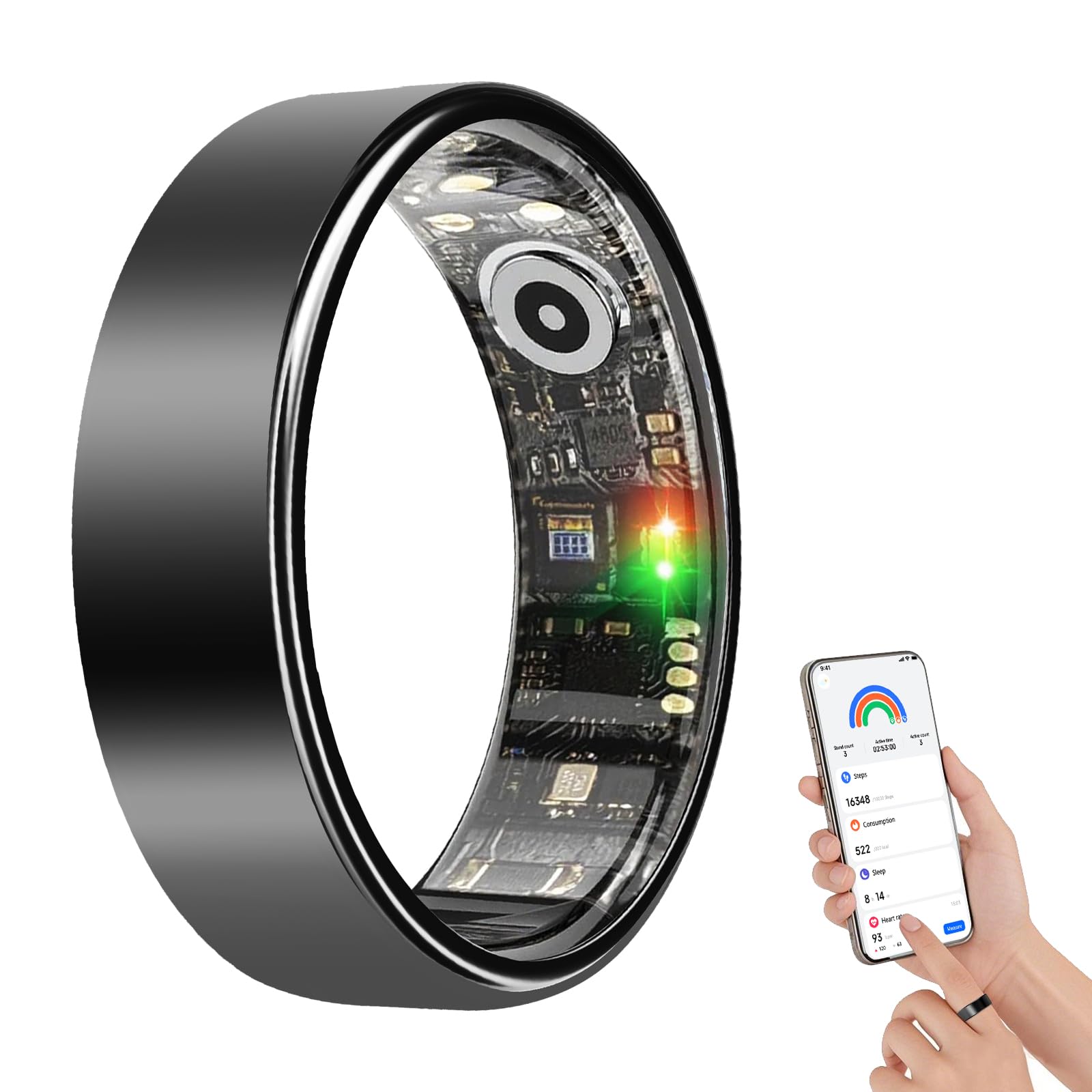 BENIO Gen2 Smart Ring for Women & Men Sleep Health Fitness Tracker Black 13