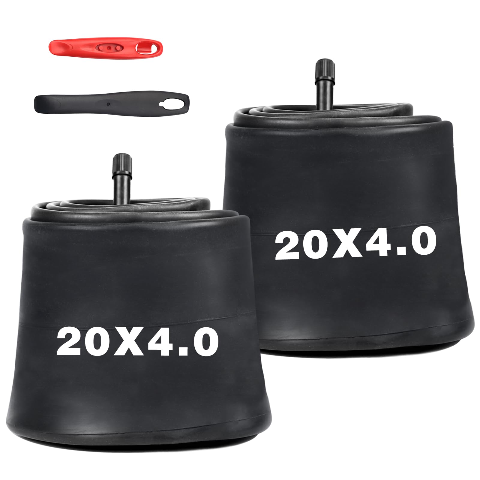 GRELiving 2 x 20 x 4.0 Inch Bicycle Inner Tube Thickening 20 Inch AV35 mm Tube Fat Bike Inner Tube / Mountain Bike Electric Bicycle Inner Tube