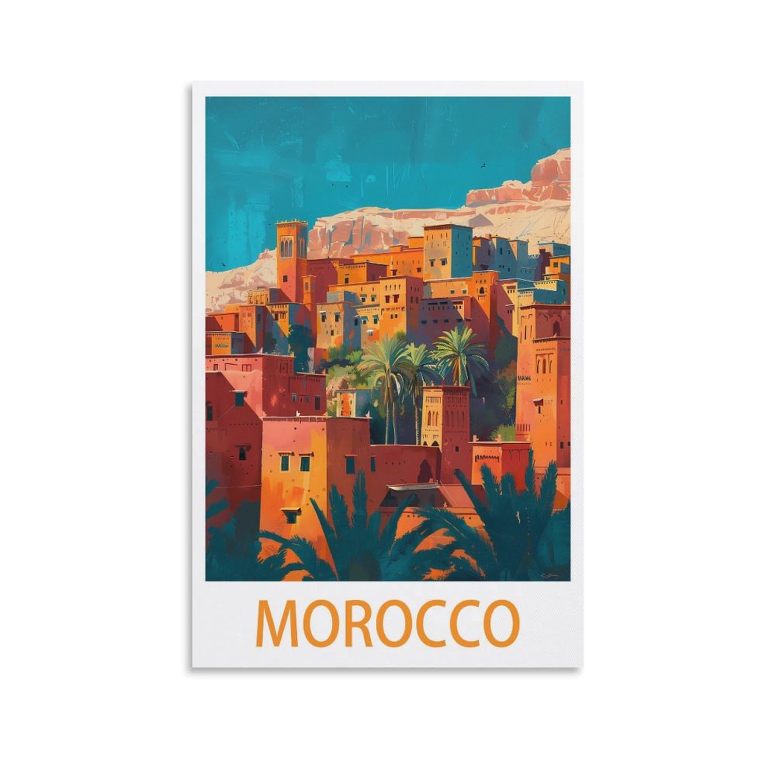 KmoNo Morocco Vintage Travel Posters 12x18inch(30x45cm) Wall Decor Painting Canvas Wall Art Living Room Poster Bedroom