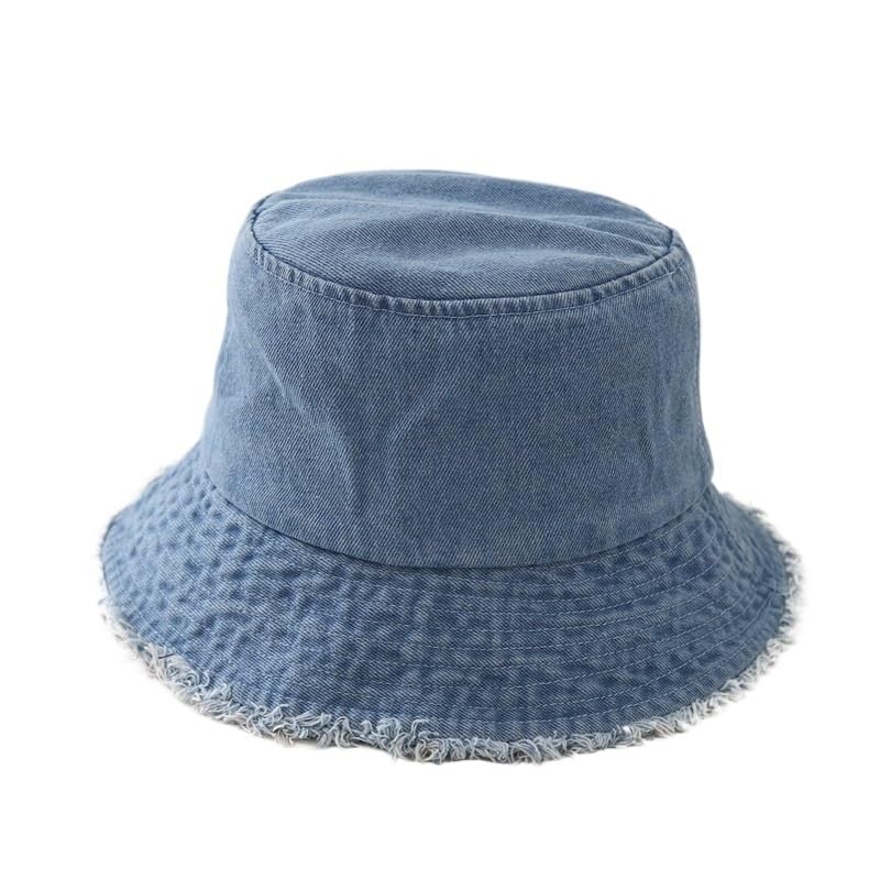 Amazon.com: Unisex Tassel Washed Denim Bucket Hats for Women Men 