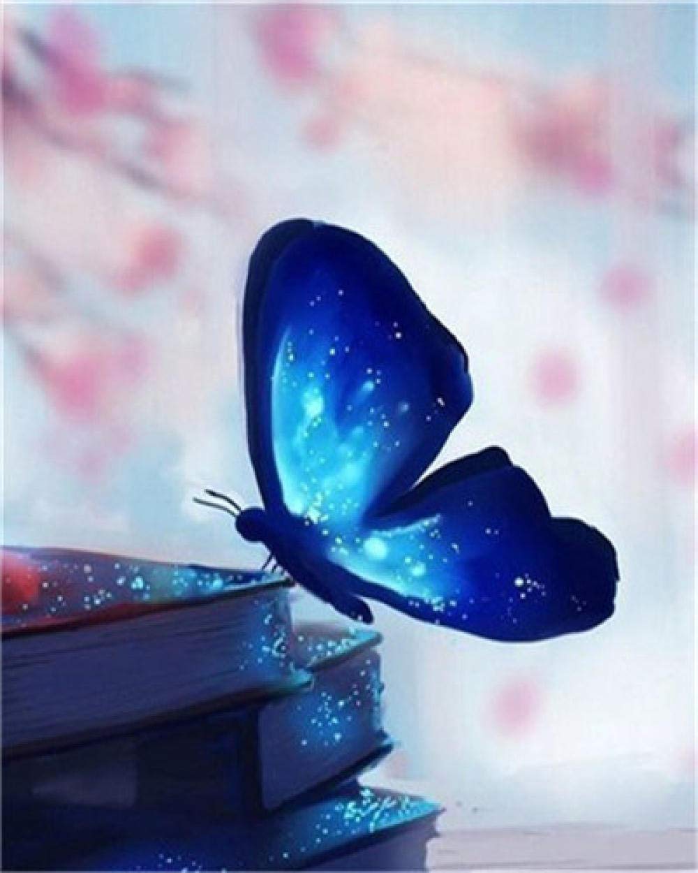 Amazon.co.jp: 数字で描くアクリル絵の具蝶の家の装飾フレームレス油絵