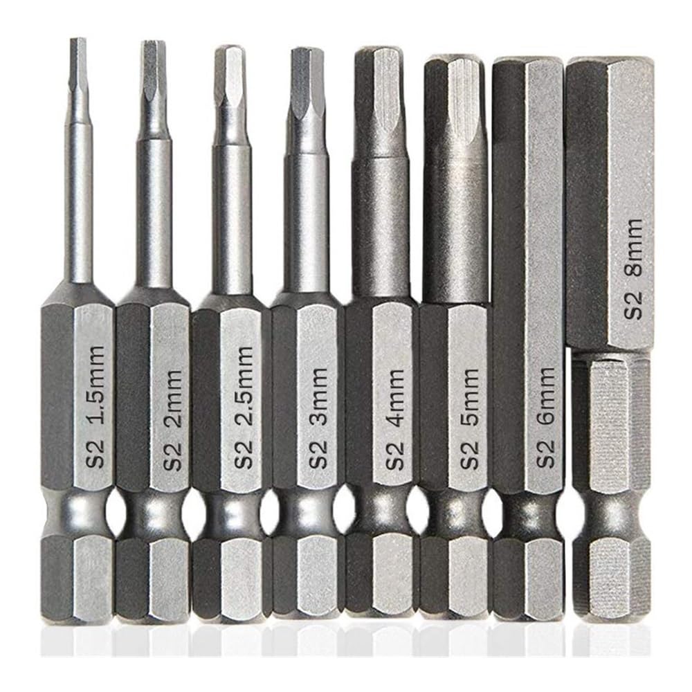 Ruxyoie 1.5-8Mm Set Of 8 8/10Pcs Cross & Slotted Screwdriver Bit Set 50Mm 1.5-12Mm