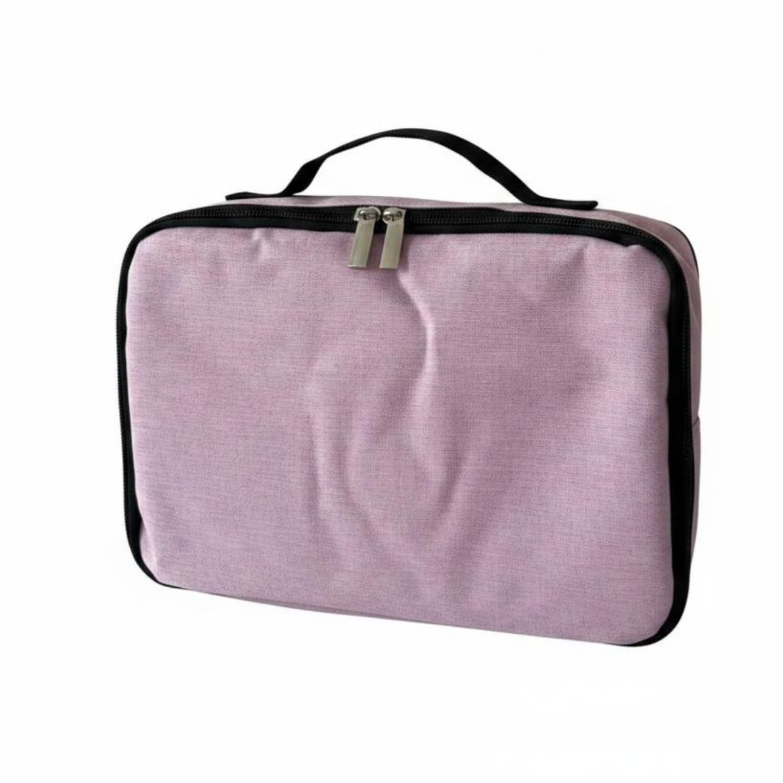 Enakshi Large Capacity Multi-Eyeglass Travel Case Secure Zipper Closure 6-Slot Glasses Case, Pink-image-48