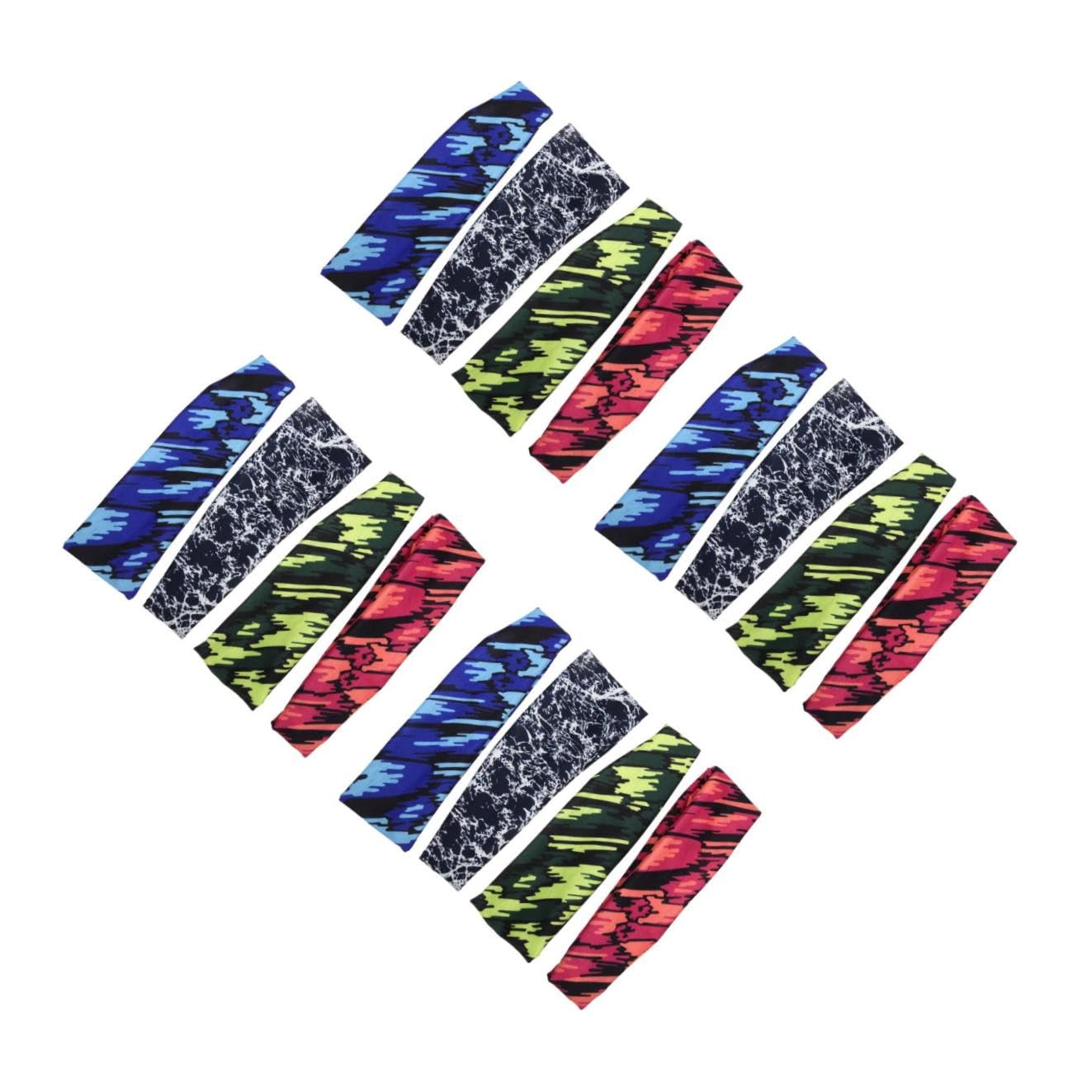 Happyyami 16piezas Bandas De Sudor para Entrenamiento Diademas Multifuncionales para Deporte Accesorios para Correr y Yoga Transpirables y Elásticas Sólidos