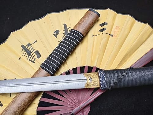 Miniatura 6 de Espada chino (Patrón plegable única (Acero Groove Hoja, Rosewood scabbard) Tang, longitud completa 39"