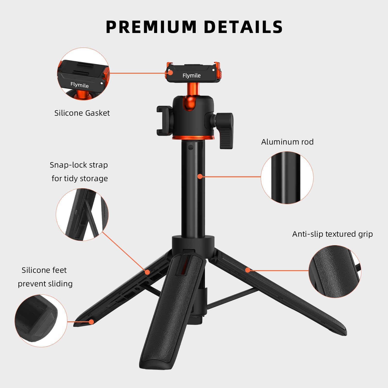 Amazon | DJI Osmo Action 5 Pro/4/3対応 延長ロッド付きミニ三脚 自