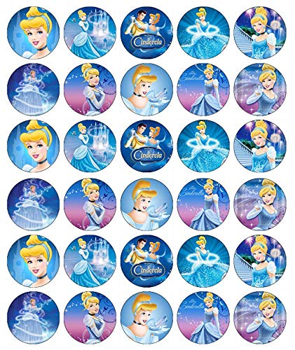 30 Princess Cupcake Toppers Edible Wafer Paper Fairy Cake Toppers Birthday Cakes