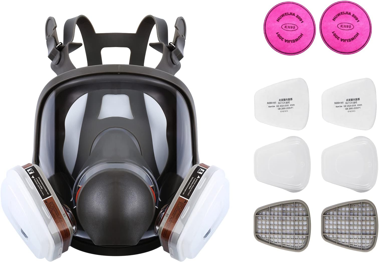 Yunge Full Face Respirator Gas Mask For 6800 Painting Spraying（17 in 1）Facepiece Respirator- Industrial Grade Quality